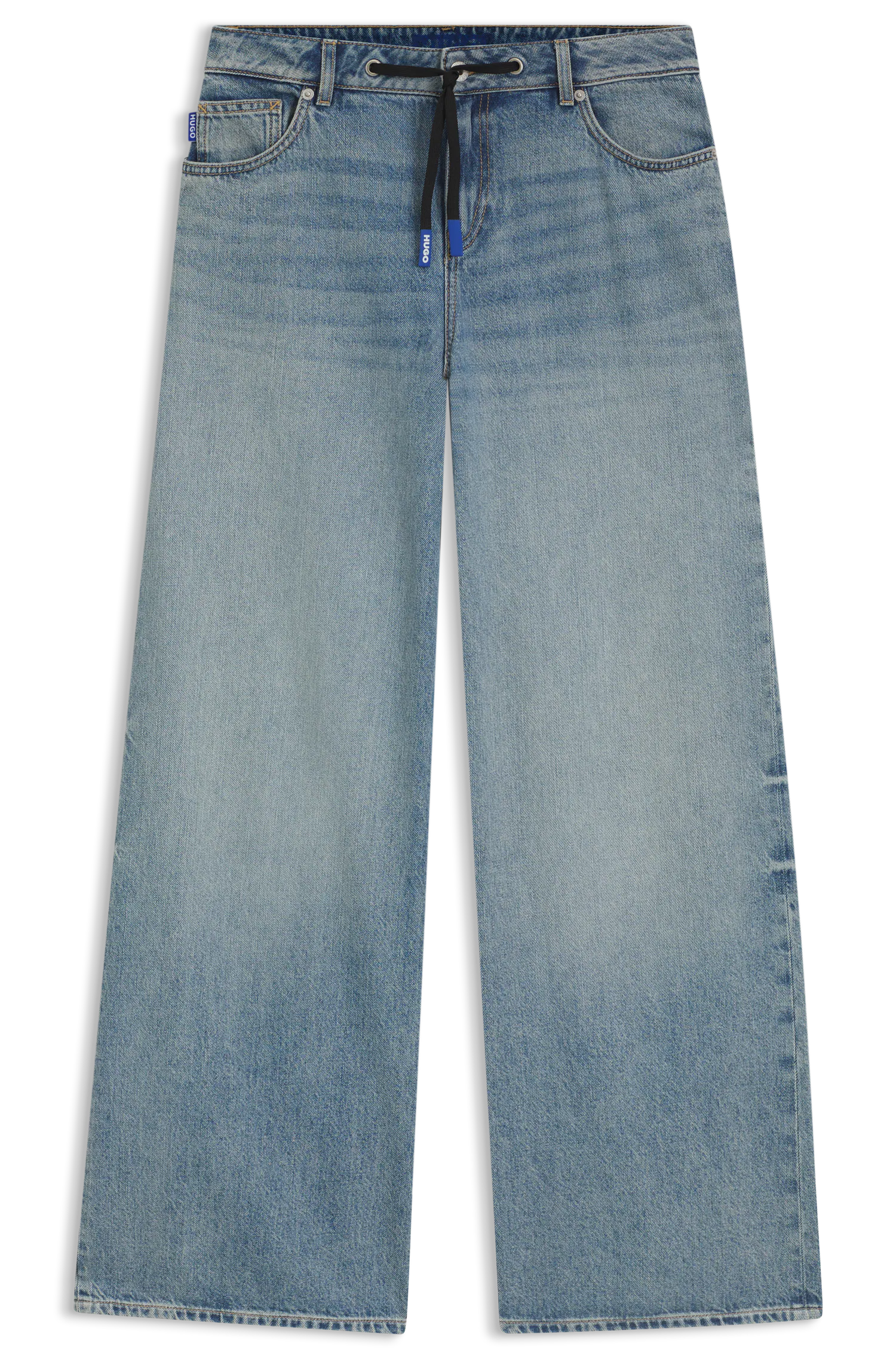 HUGO Blue Weite Jeans "Gobana", mit Kordelzug zum Binden günstig online kaufen