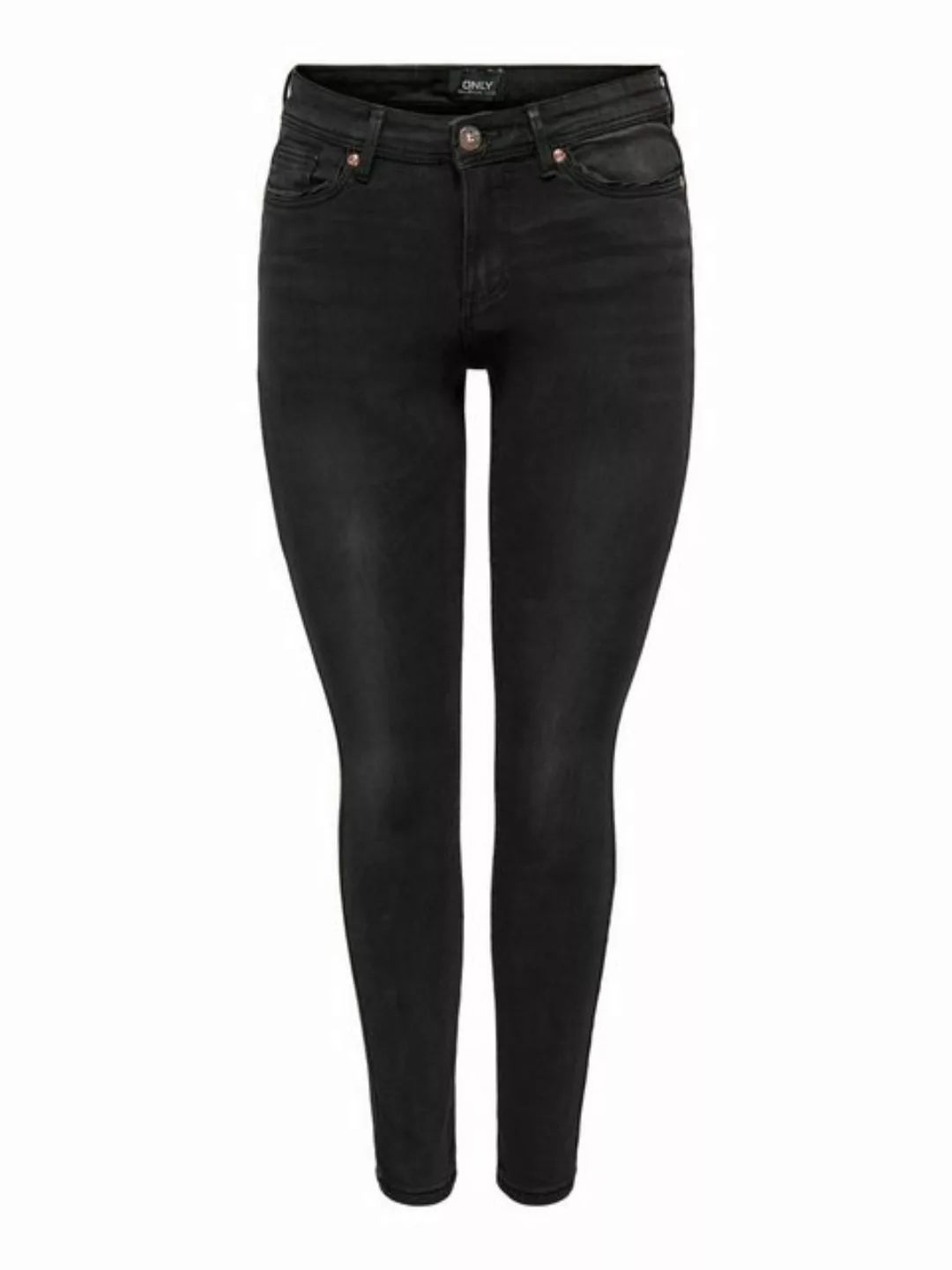 Only Damen Jeans ONLWAUW MID SK BJ1097 Skinny Fit - Schwarz - Washed Black günstig online kaufen