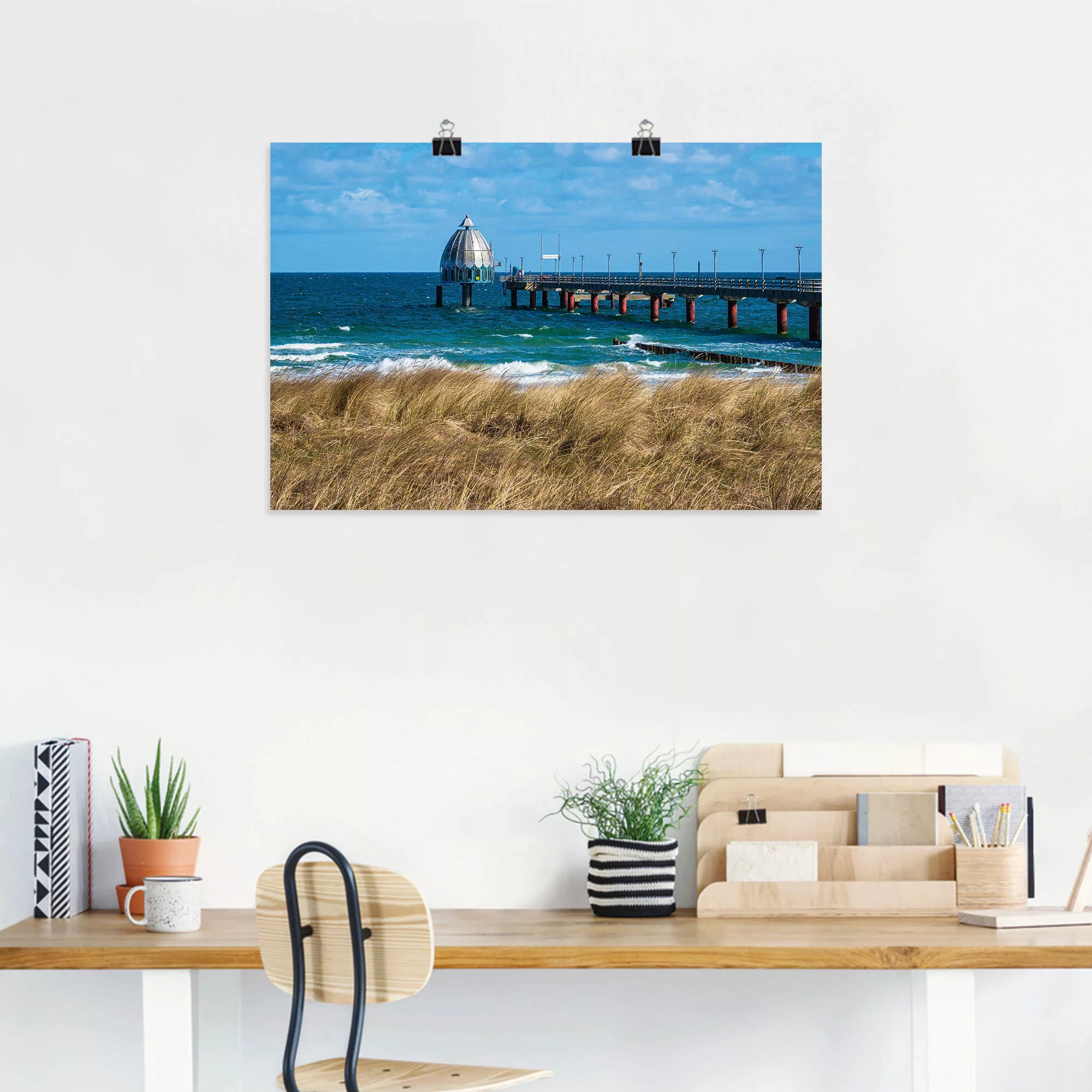 Artland Poster »Seebrücke an der Ostseeküste in Zingst«, Küstenbilder, (1 S günstig online kaufen