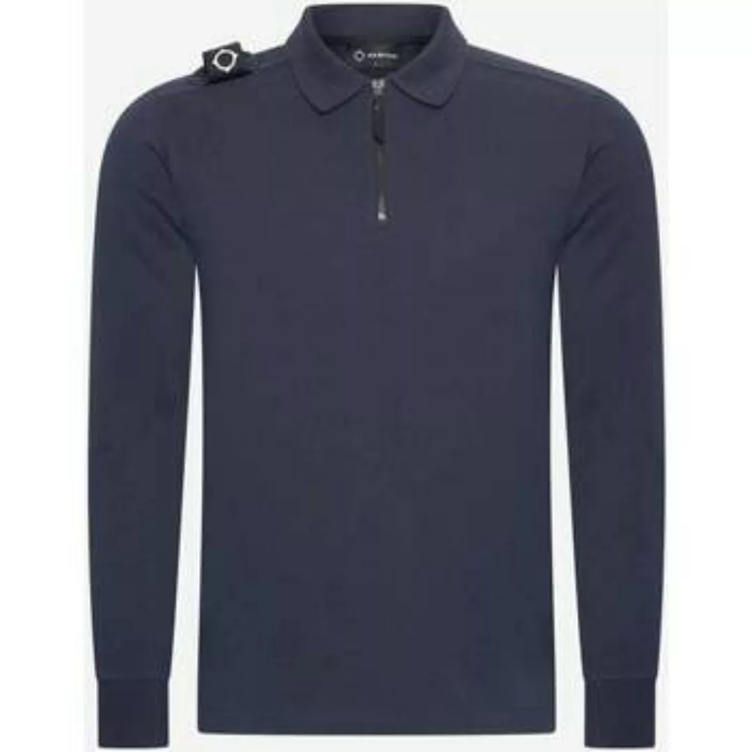 Ma.strum  T-Shirts & Poloshirts Ls jersey zip polo - ink navy günstig online kaufen