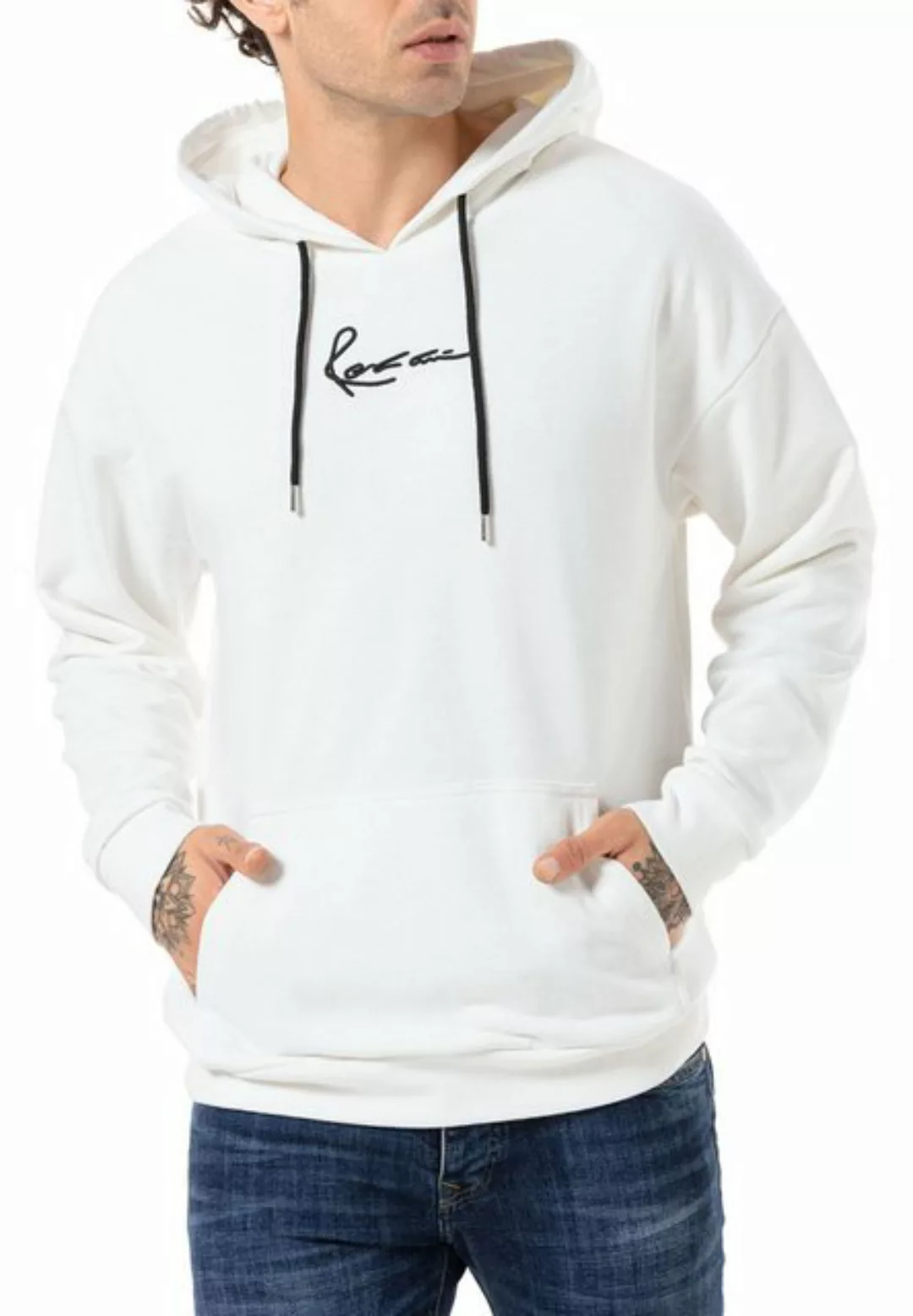 RedBridge Kapuzensweatshirt Herren Kapuzenpullover Ecru L Bestickung günstig online kaufen