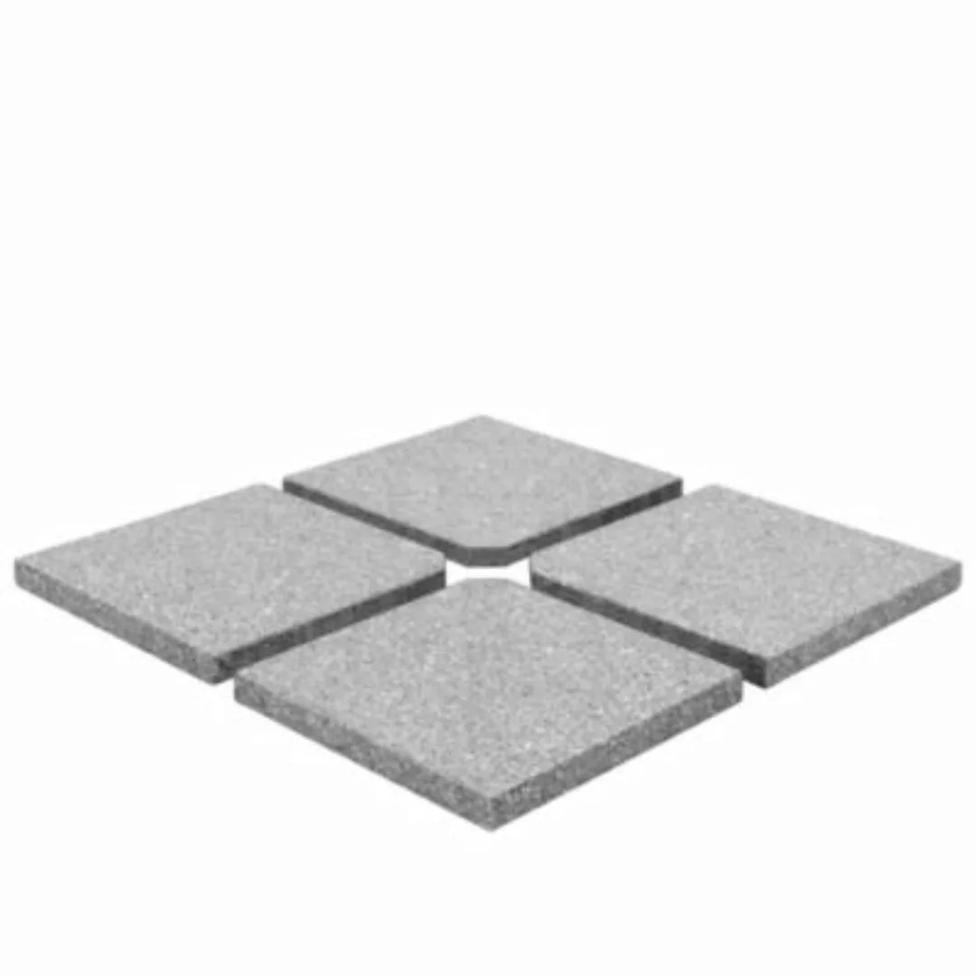 Schirm-gewichtsplatten 4 Stk. Quadratisch Grau Granit 100 Kg günstig online kaufen