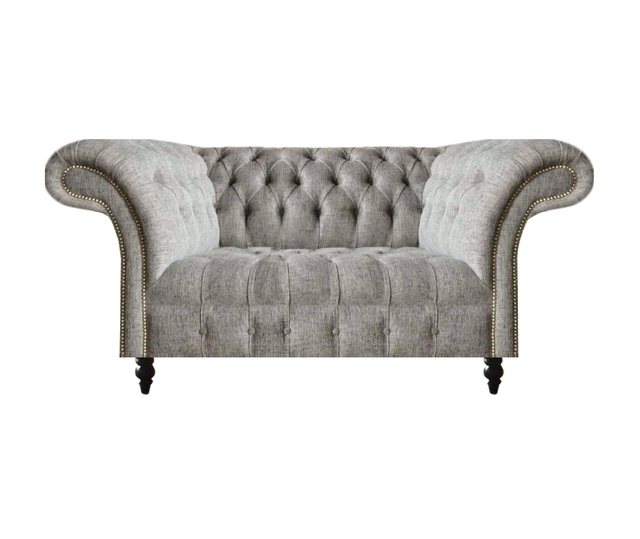 JVmoebel Chesterfield-Sofa Design Sofa Couch Zweisitzer Grau Sitzmöbel Wohn günstig online kaufen