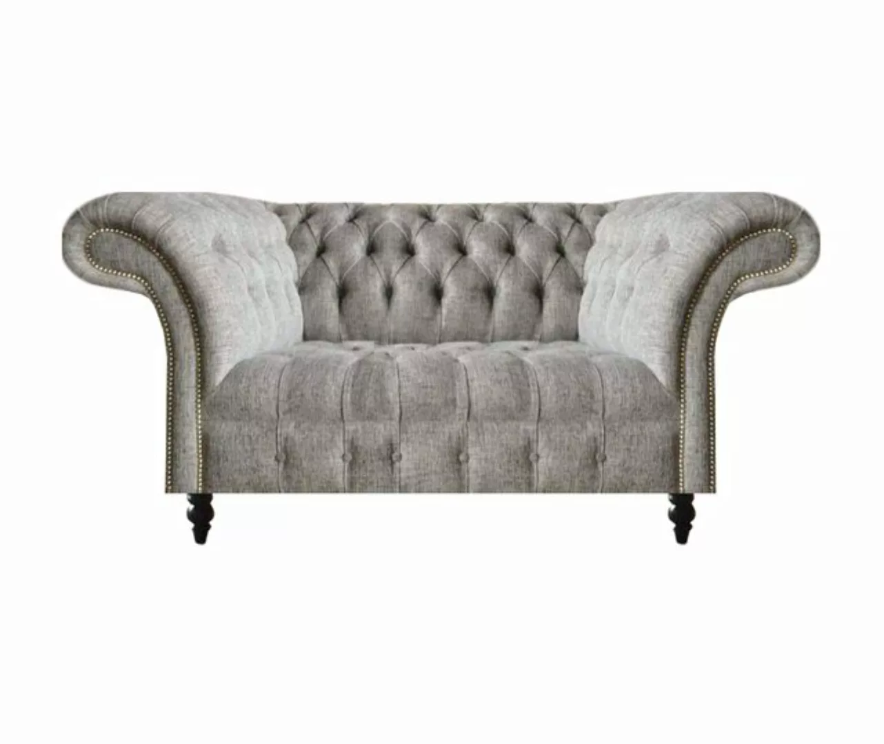 JVmoebel Chesterfield-Sofa Design Sofa Couch Zweisitzer Grau Sitzmöbel Wohn günstig online kaufen