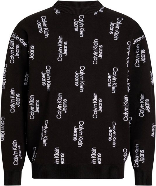 Calvin Klein Jeans Rundhalspullover STACKED LOGO AOP SWEATER günstig online kaufen