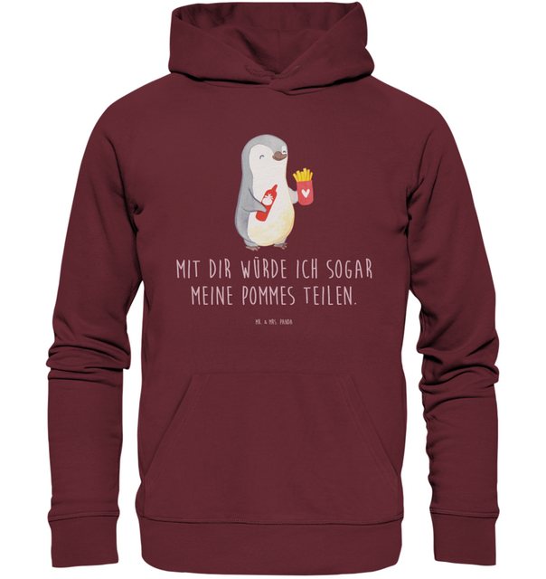 Mr. & Mrs. Panda Hoodie Größe XXL Pinguin Pommes - Burgundy - Geschenk, Obe günstig online kaufen