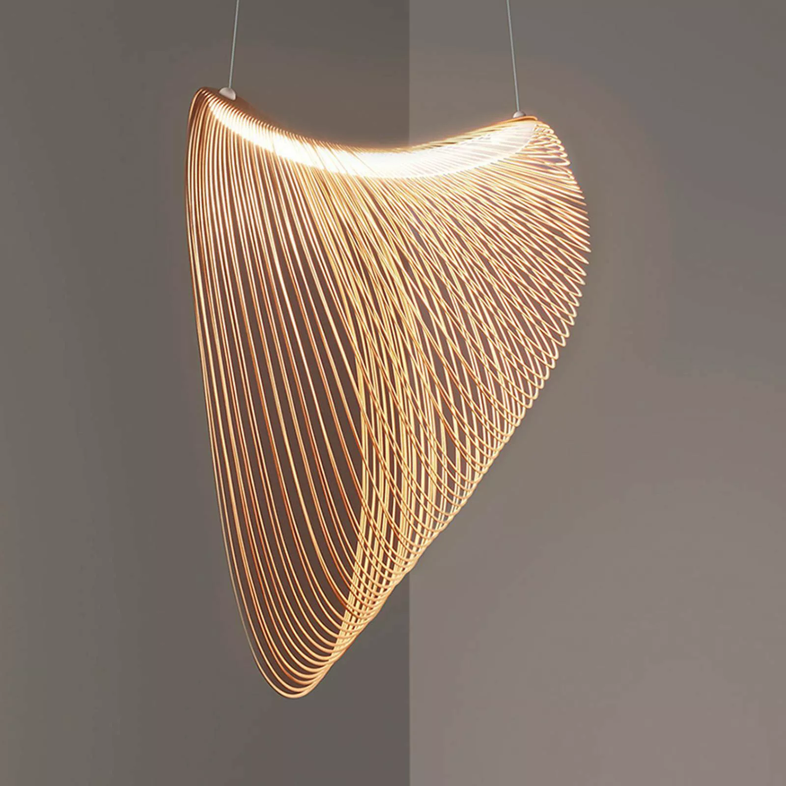 Luceplan Illan LED-Holzhängelampe dimmbar Ø 100 cm günstig online kaufen