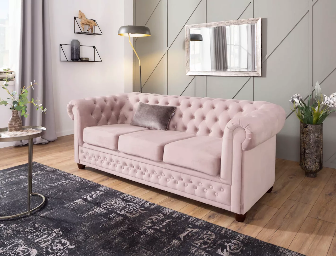 Home affaire Chesterfield-Sofa "New Castle", mit hochwertiger Knopfheftung günstig online kaufen