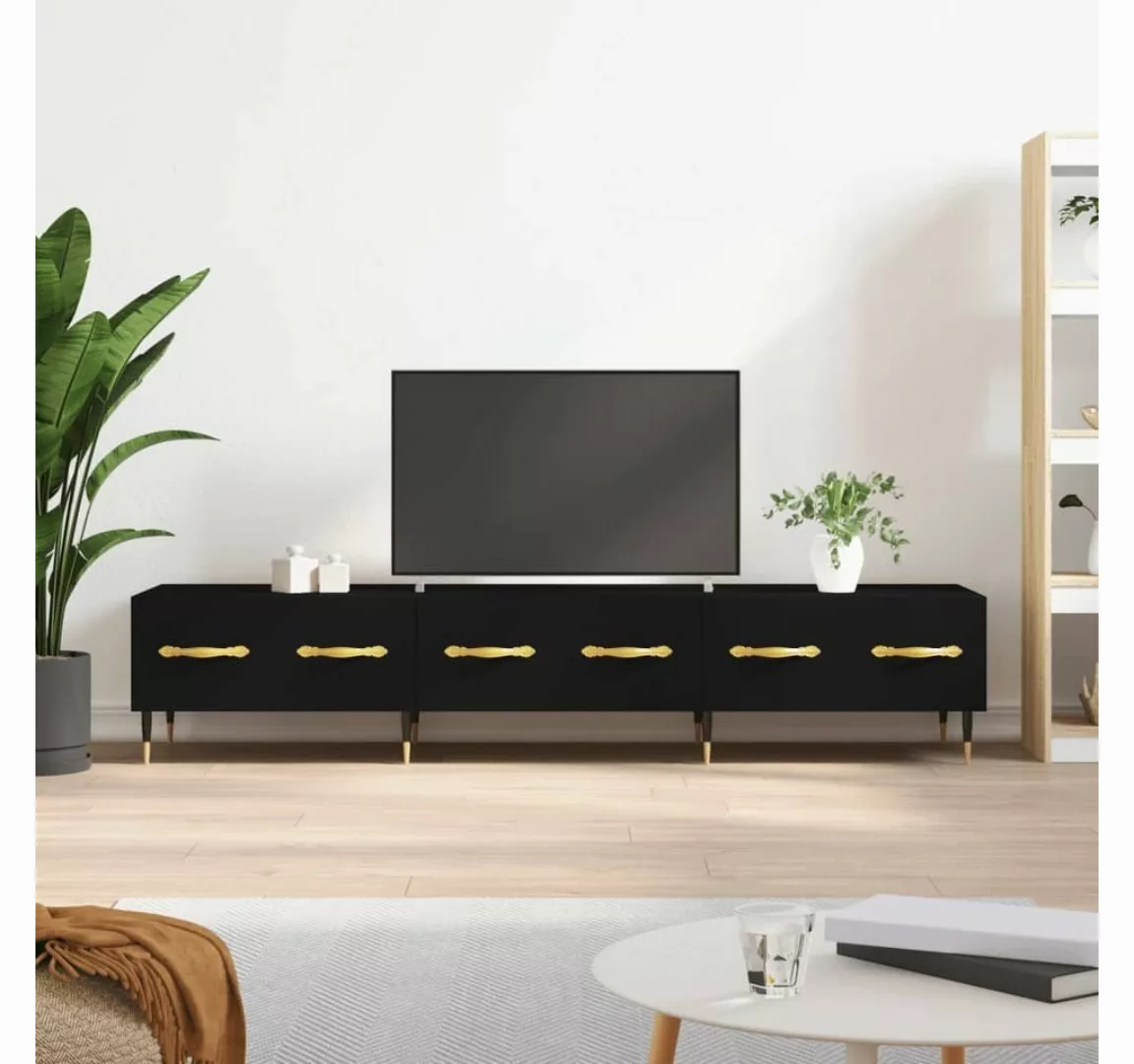 furnicato TV-Schrank Schwarz 150x36x30 cm Holzwerkstoff günstig online kaufen