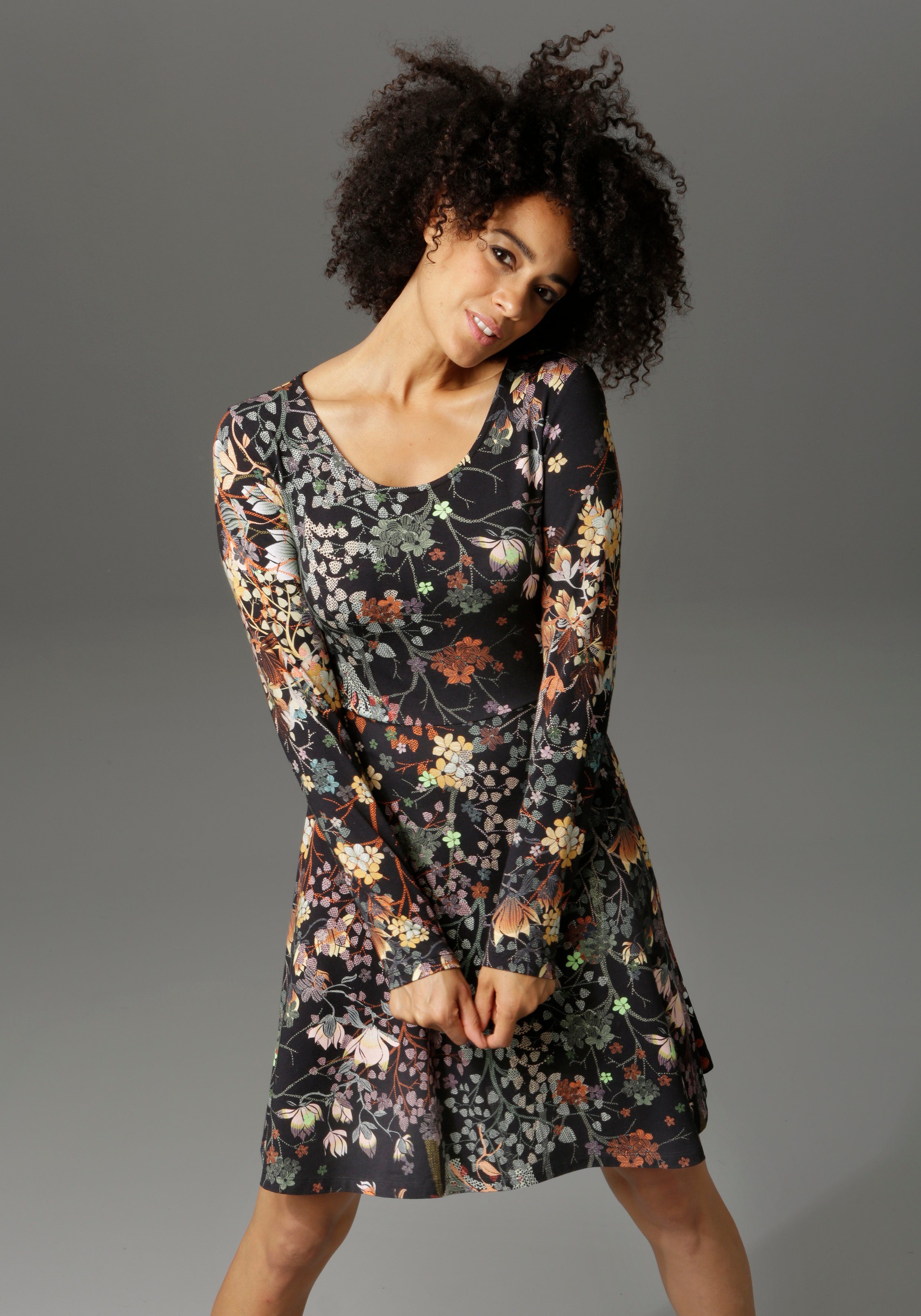 Aniston CASUAL Jerseykleid mit Blumendruck oder günstig online kaufen
