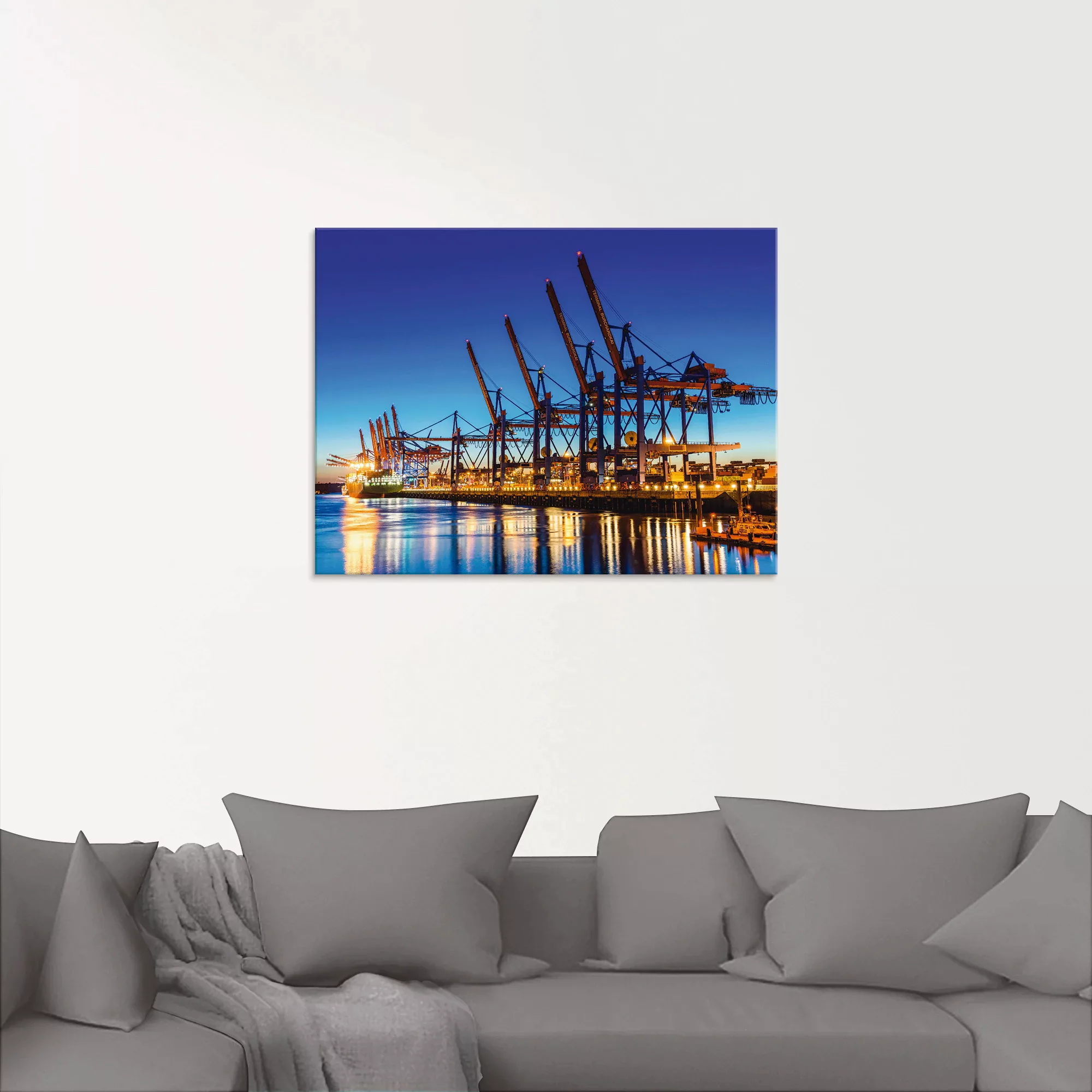 Artland Glasbild "Hamburg Containerhafen", Deutschland, (1 St.), in verschi günstig online kaufen