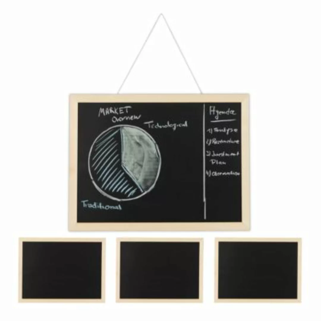 relaxdays 4 x Kreidetafel mit Holzrahmen 30x40 cm schwarz günstig online kaufen