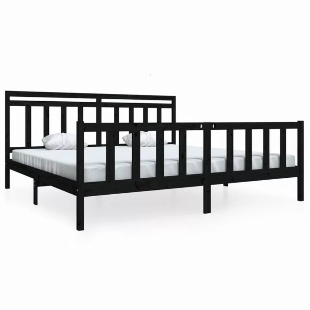 vidaXL Bettgestell Massivholzbett Schwarz 200x200 cm Doppelbett Bett Bettra günstig online kaufen