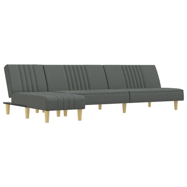 vidaXL Sofa Schlafsofa in L-Form Dunkelgrau 255x140x70 cm Stoff Chaiselongu günstig online kaufen