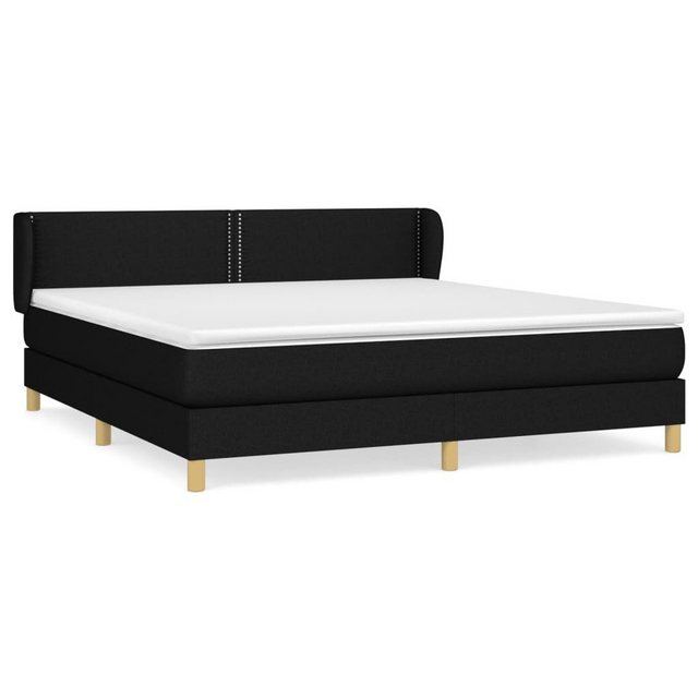 vidaXL Bettgestell Boxspringbett mit Matratze Schwarz 180x200 cm Stoff Bett günstig online kaufen