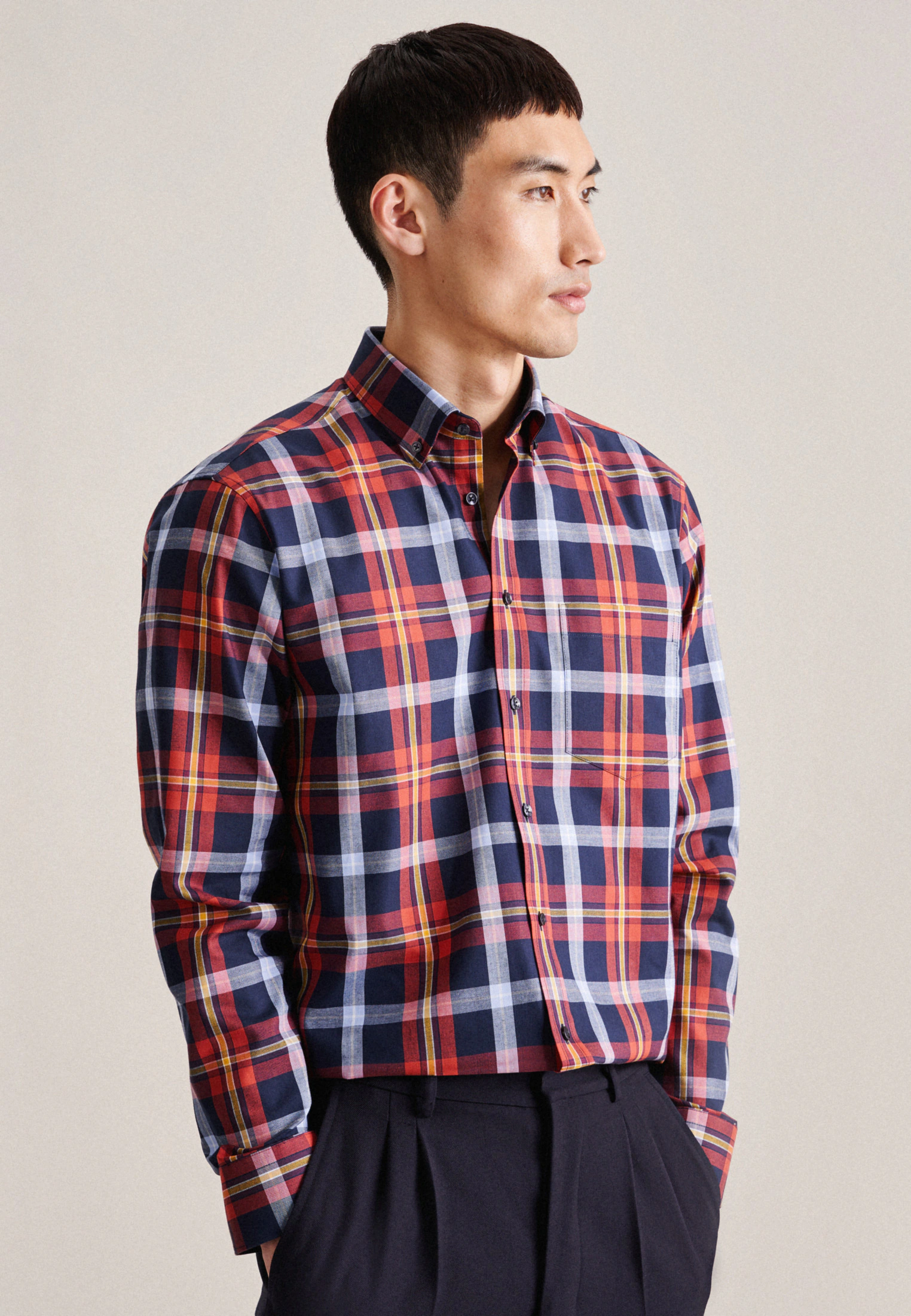 seidensticker Flanellhemd "Regular", Regular Langarm Button-Down-Kragen Kar günstig online kaufen