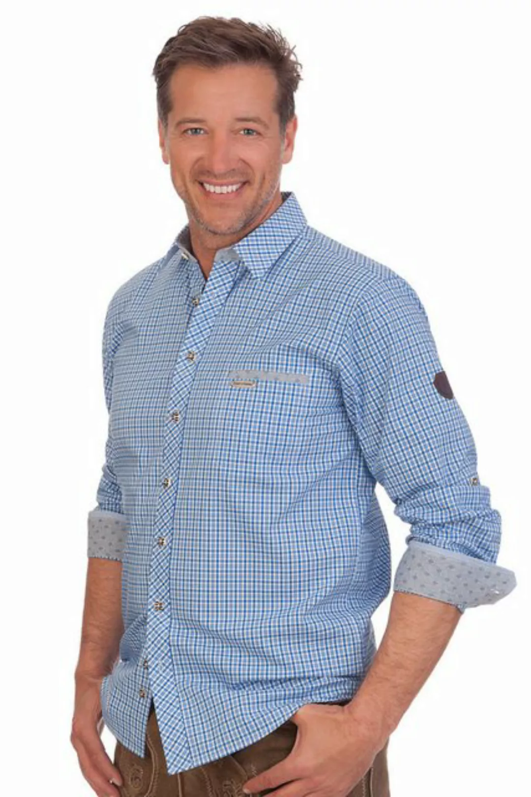 Spieth & Wensky Trachtenhemd Trachtenhemd - ALBERICH - blau, schwarz günstig online kaufen