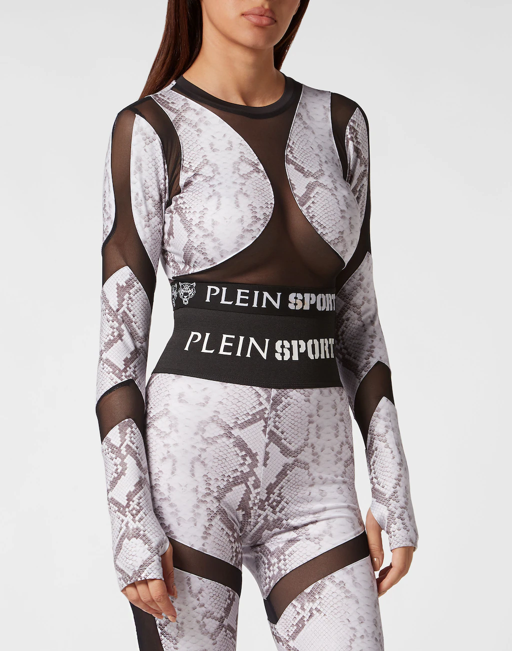 PLEIN SPORT Lauftop "Sport Top Cropped Top Python" günstig online kaufen