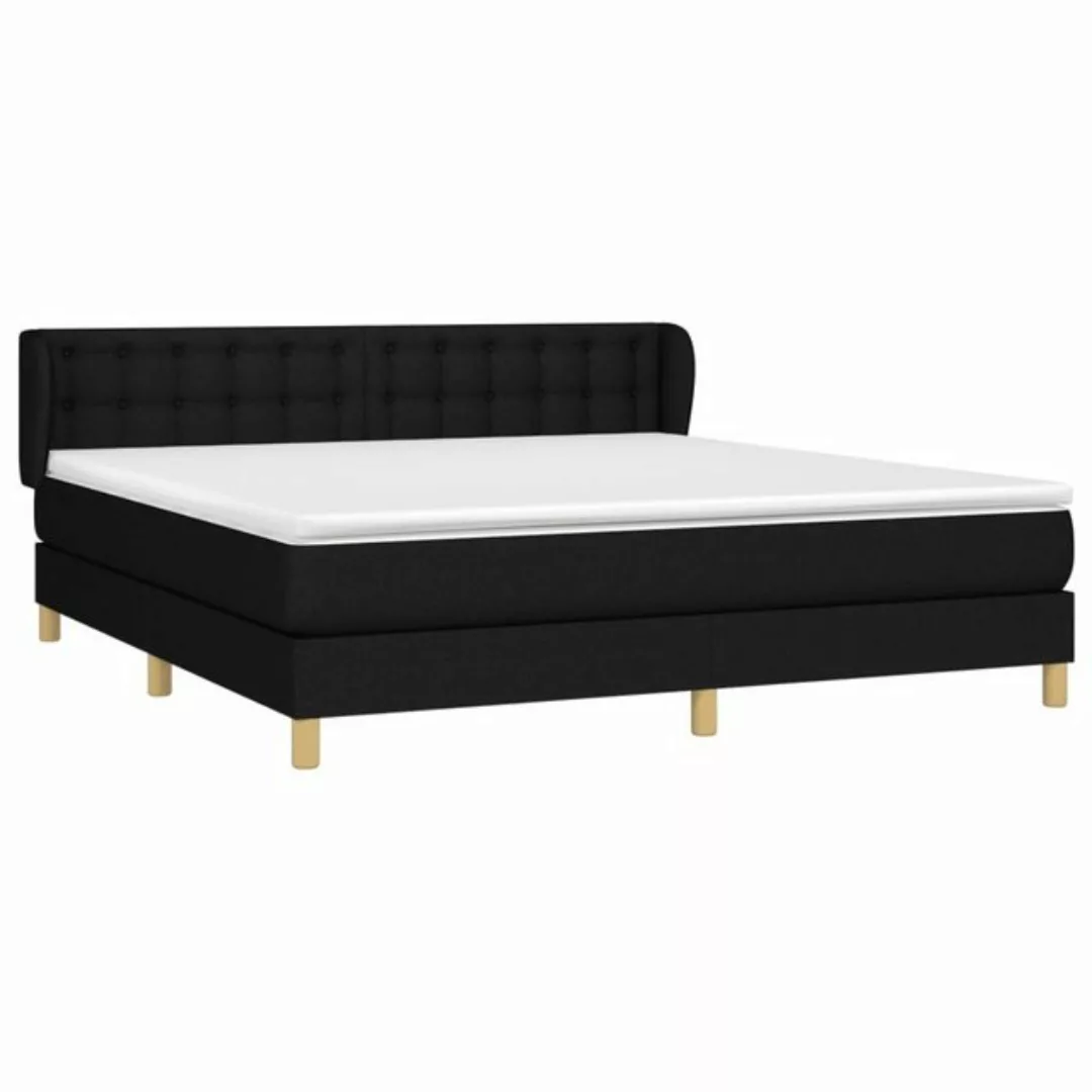 furnicato Bett Boxspringbett mit Matratze Schwarz 160x200 cm Stoff günstig online kaufen