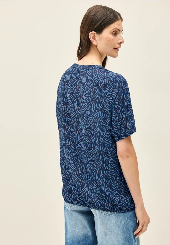 Gemusterte Split Neck Bluse günstig online kaufen