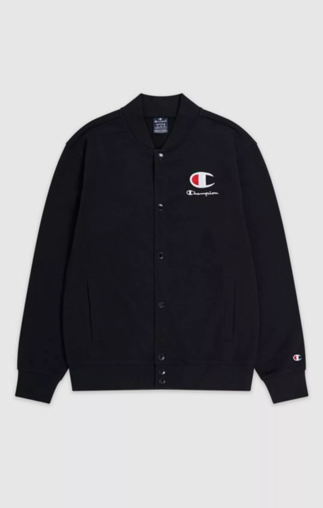 Champion Sweatshirt Herren Bomber-Sweatshirt mit Druckknöpfen - Schwarz günstig online kaufen