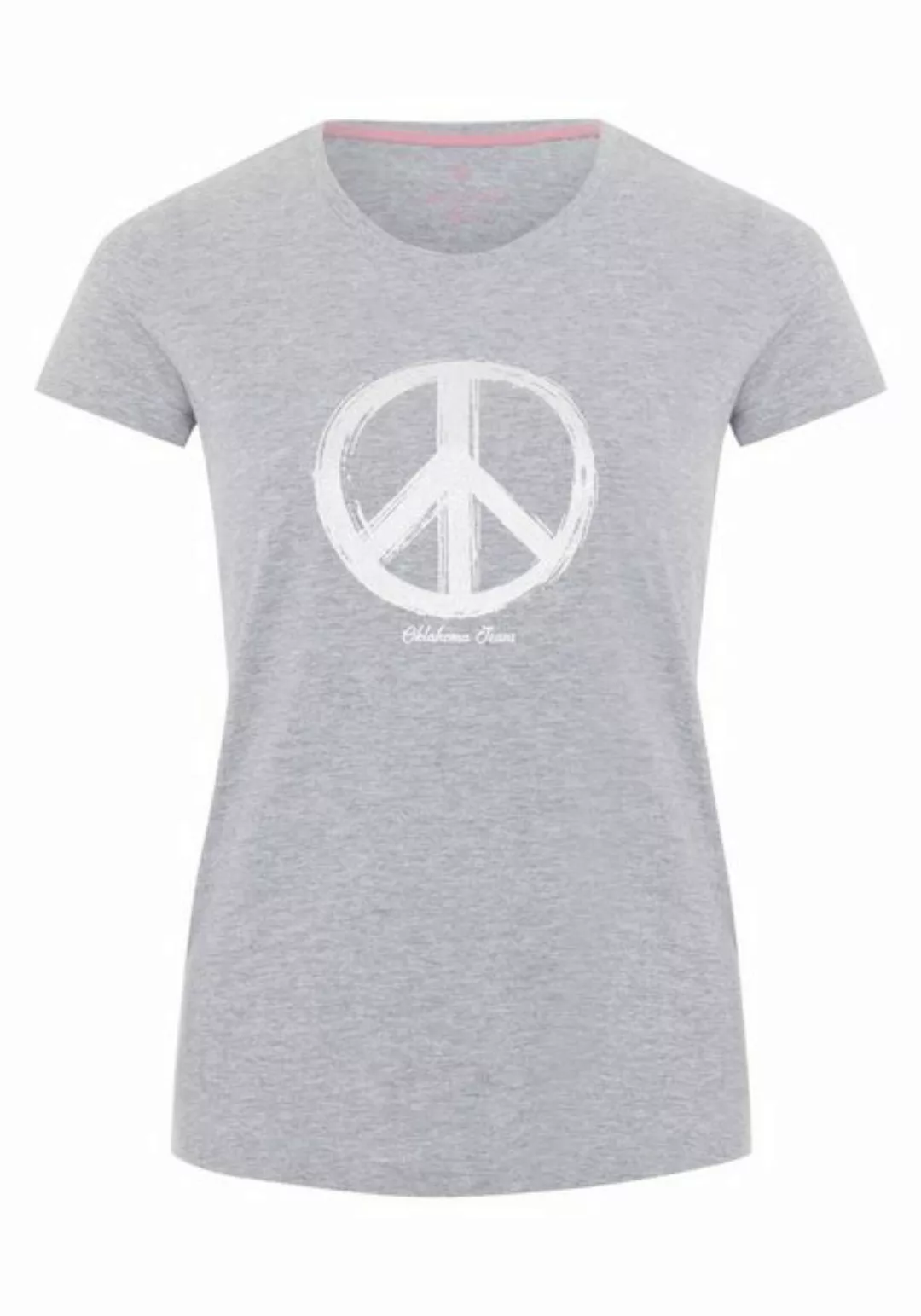 Oklahoma Jeans Print-Shirt mit Peace-Print günstig online kaufen