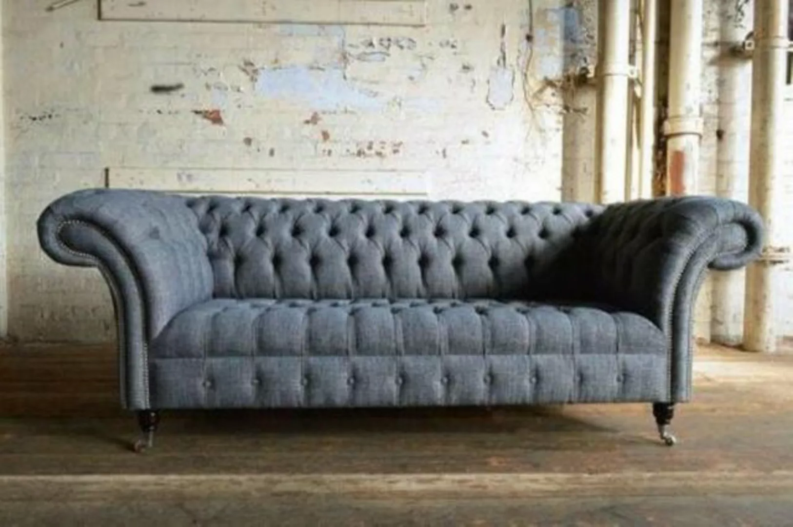 JVmoebel 3-Sitzer Luxus Stoff Couch Chesterfield Stoff Sofa Polster Lehn 3 günstig online kaufen