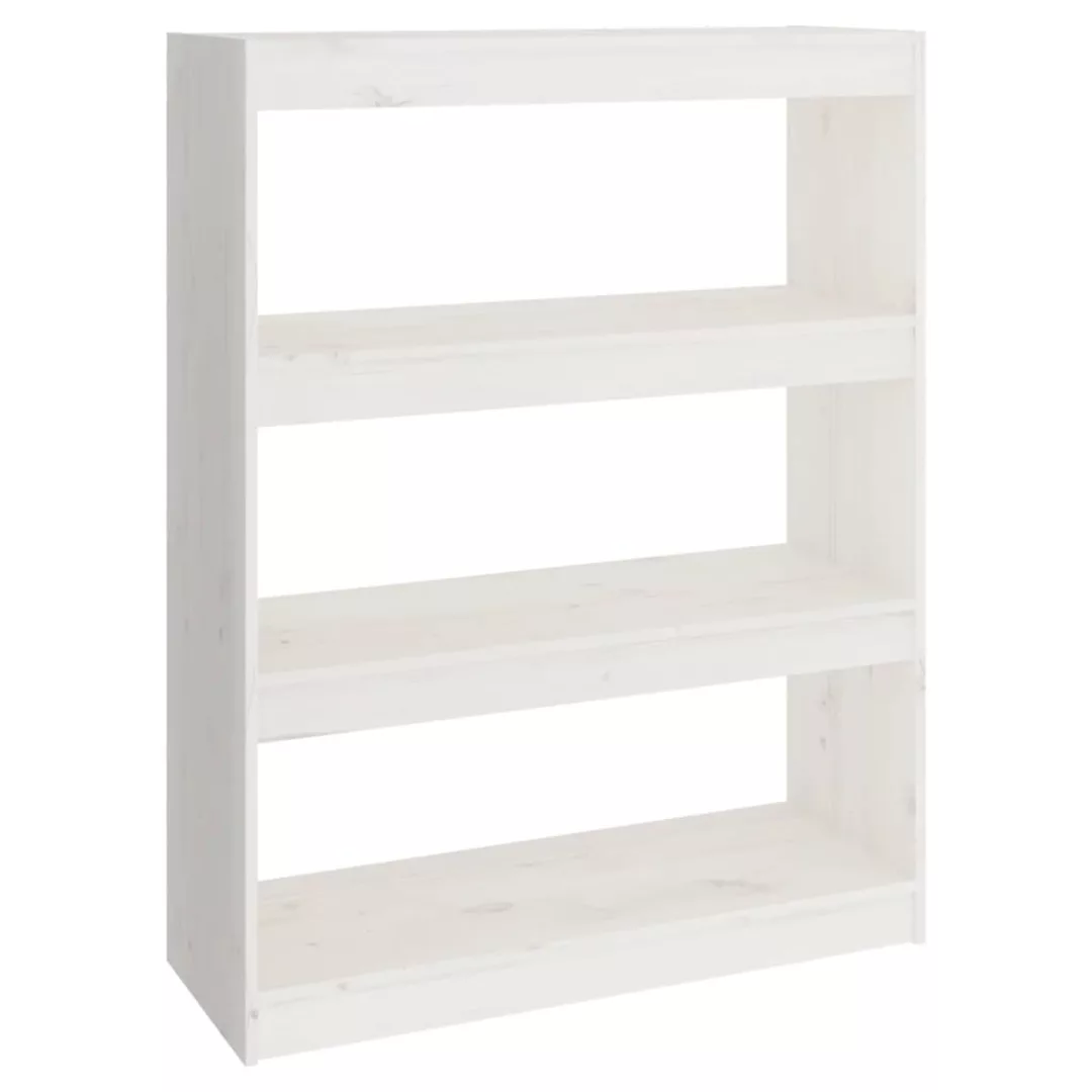 Vidaxl Bücherregal Raumteiler Weiß 80x30x103,5 Cm Massivholz Kiefer günstig online kaufen