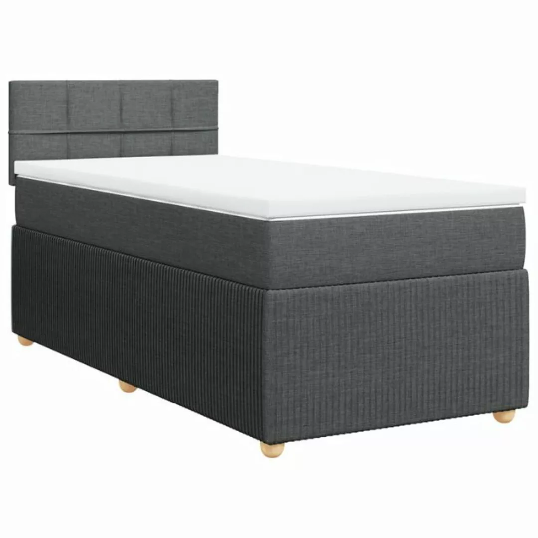 vidaXL Boxspringbett, Boxspringbett mit Matratze Dunkelgrau 100x200 cm Stof günstig online kaufen