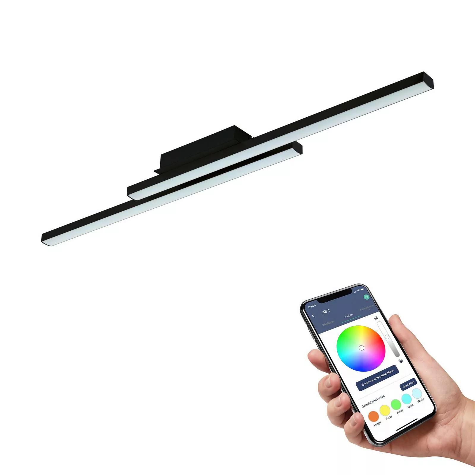 EGLO connect Fraioli-Z LED-Deckenlampe schwarz günstig online kaufen