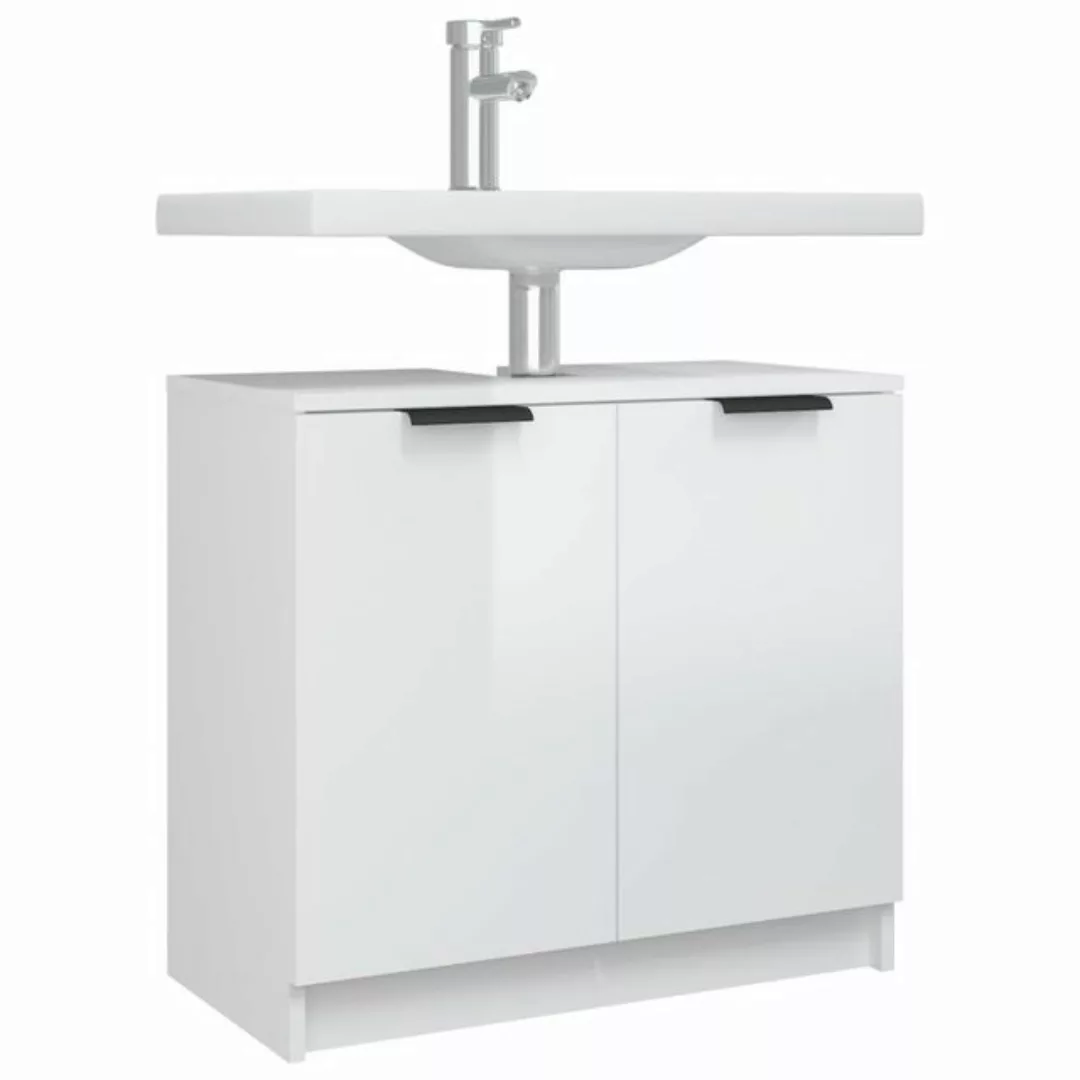 vidaXL Waschbeckenunterschrank Waschbeckenschrank Hochglanz-Weiß 64,5x33,5x günstig online kaufen