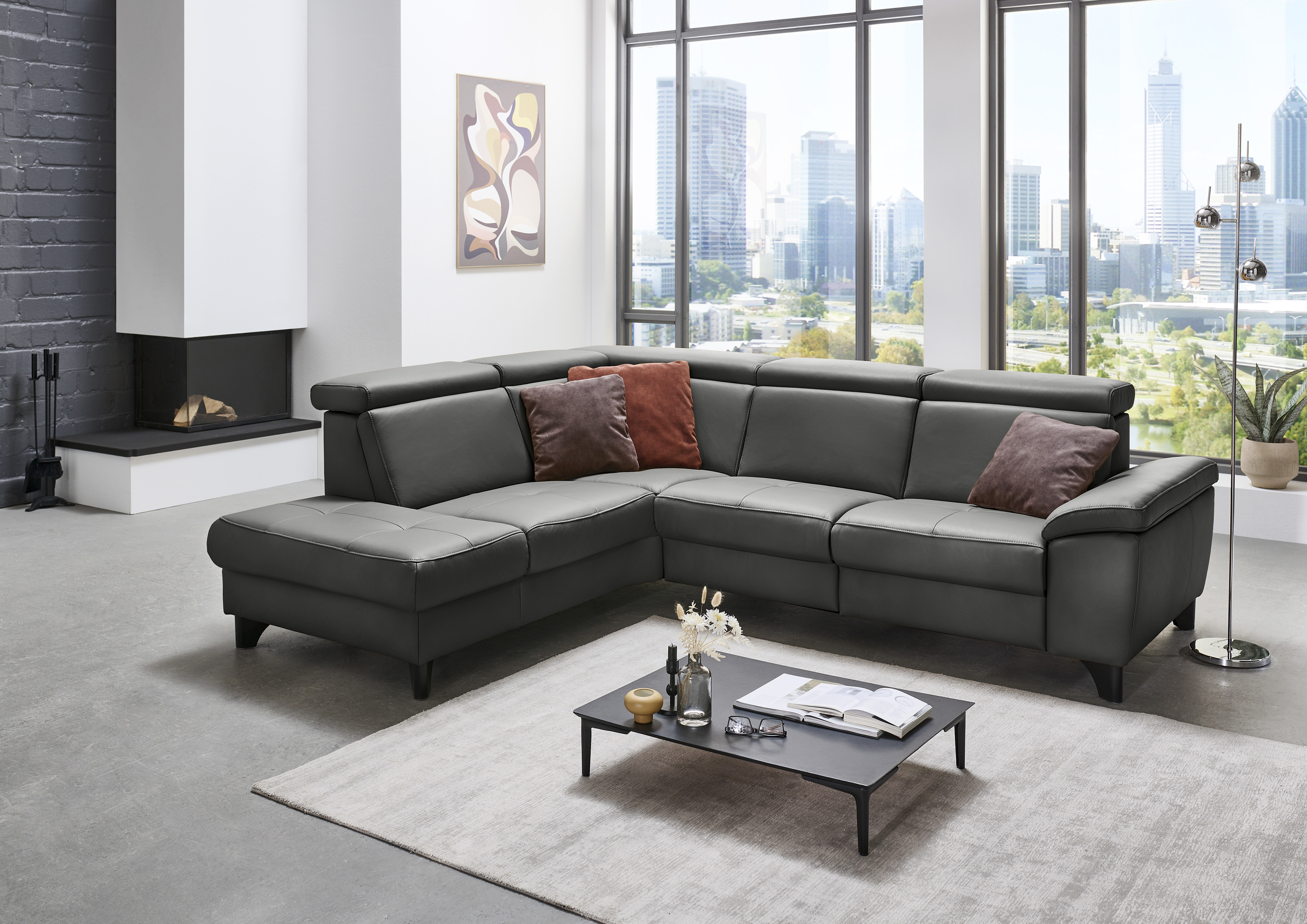 Die PlanBar Ecksofa "PN-EM23166 L-Form", optional mit Kopfteilverstellung u günstig online kaufen