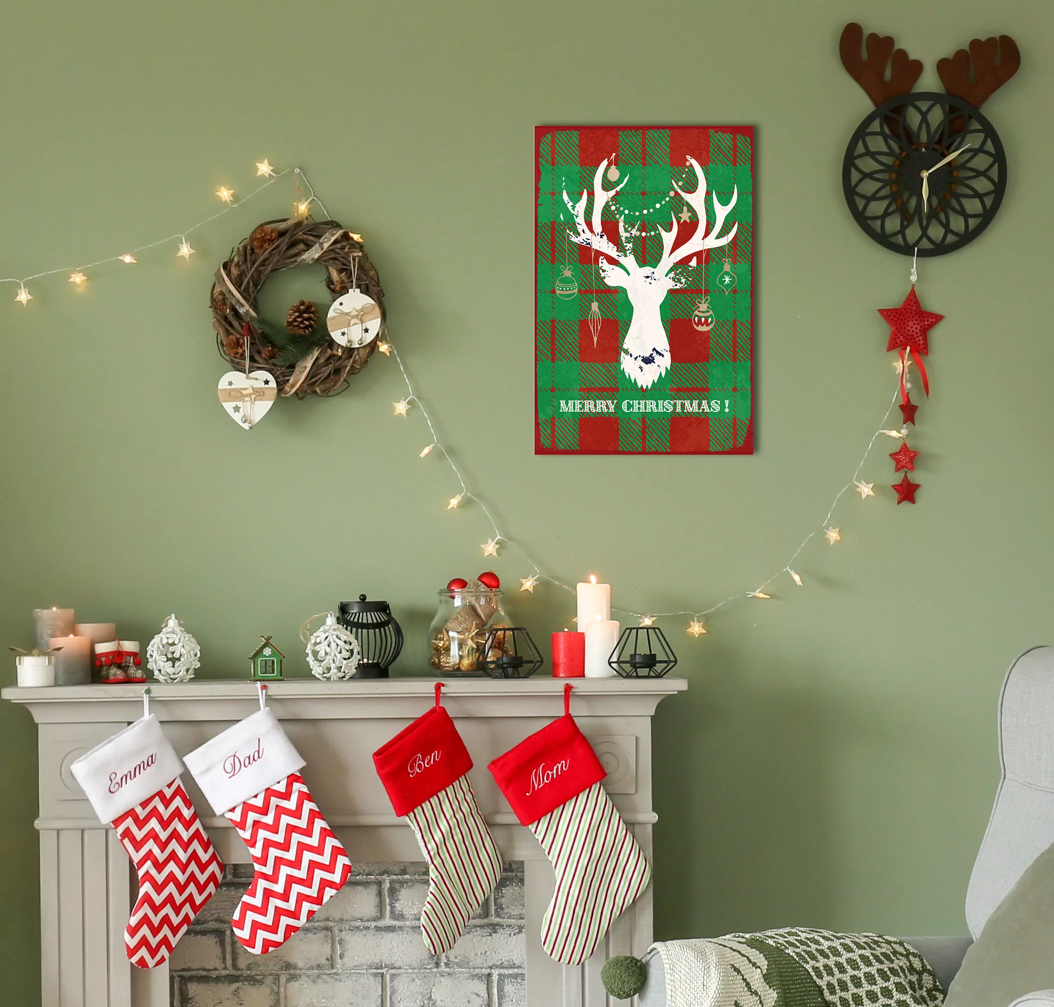 queence Metallbild »Merry Christmas Reindeer«, (1 St.) günstig online kaufen