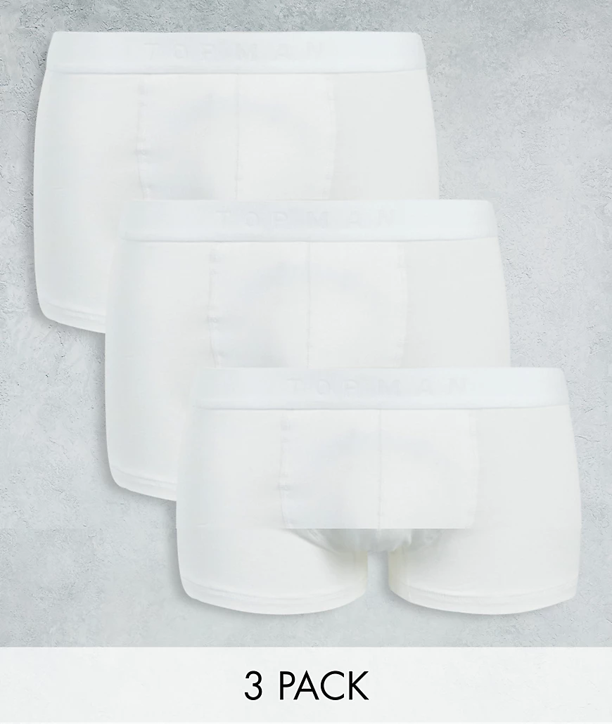 Topman – 3er-Pack Unterhosen in Weiß günstig online kaufen