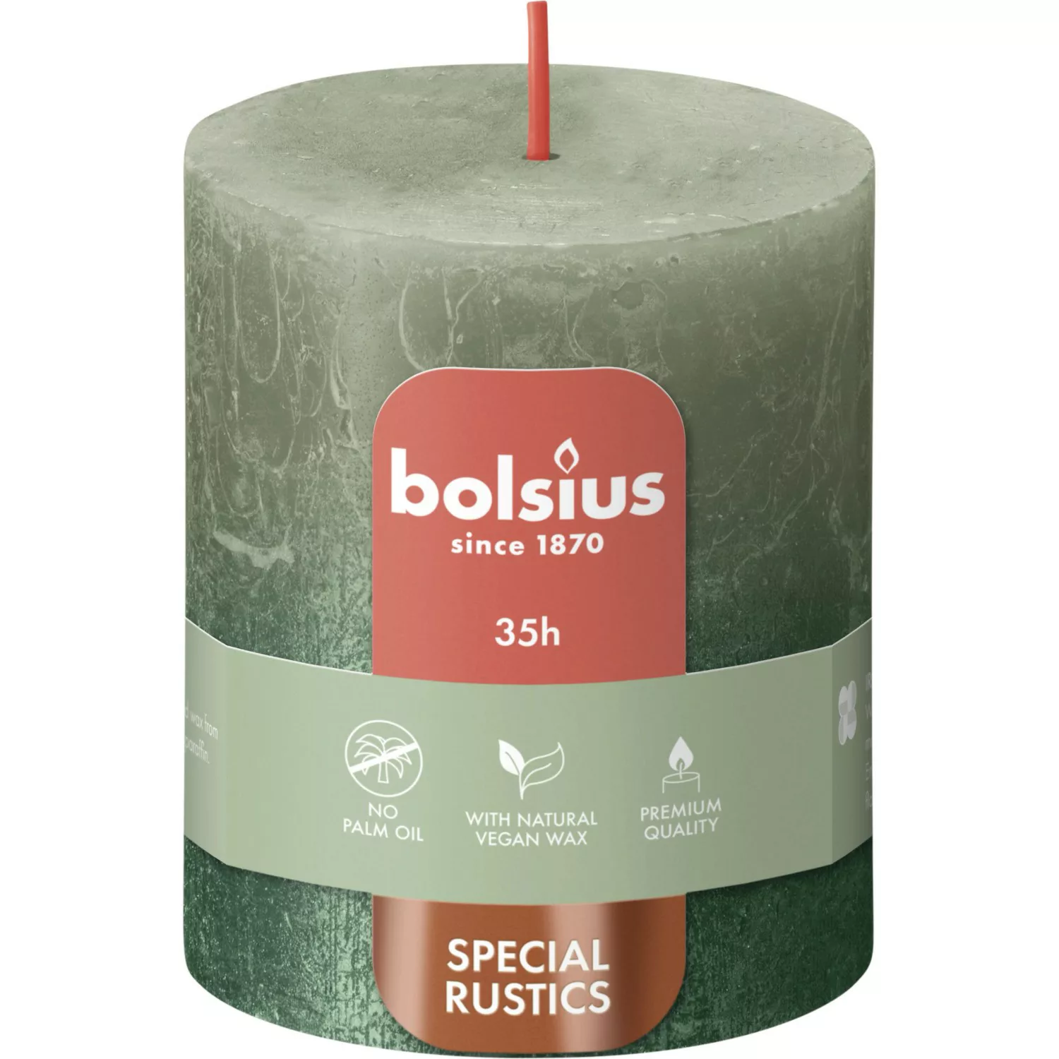 Bolsius Rustik-Kerze Sunset Ø 6,8 cm x 8 cm Olivgrün günstig online kaufen