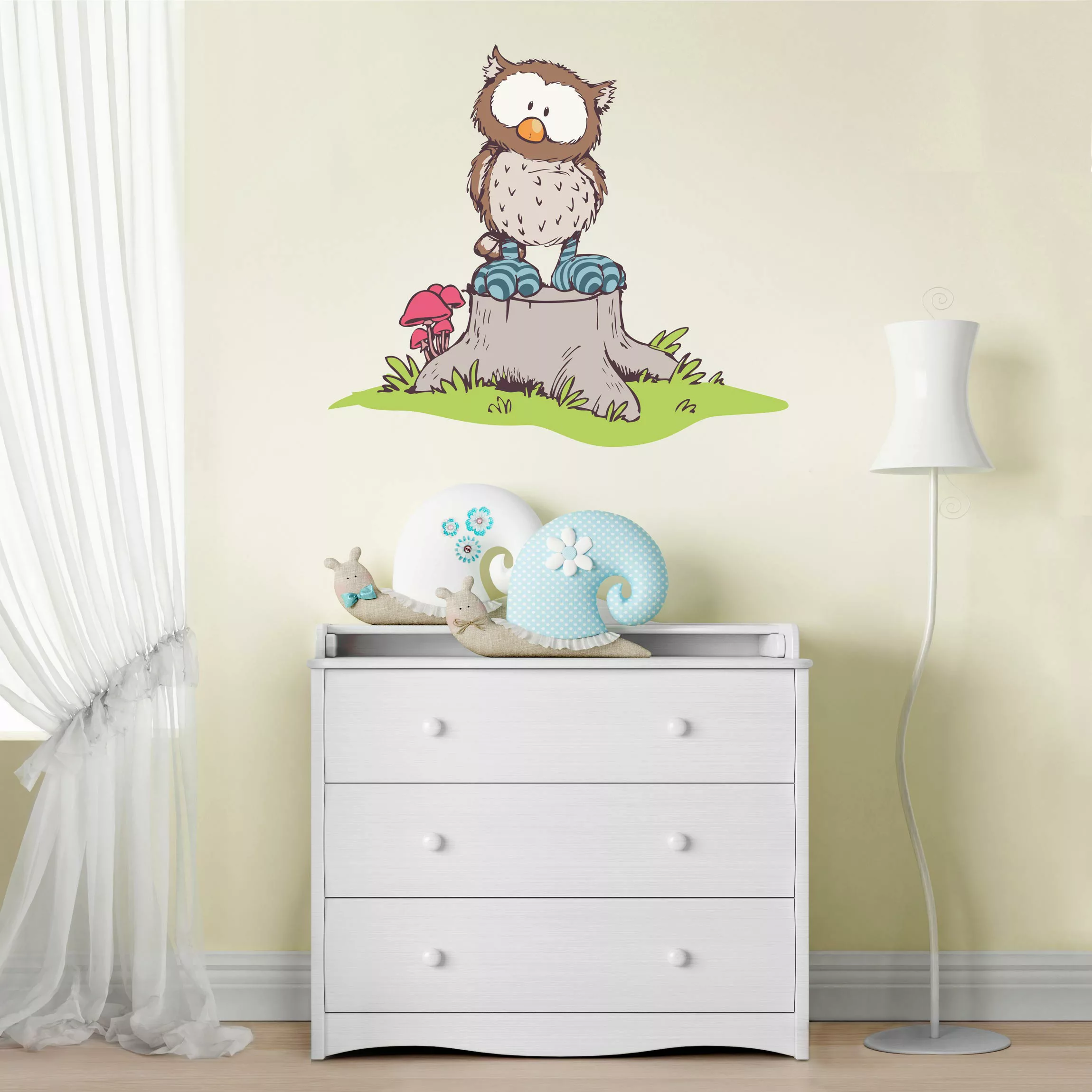 Wandtattoo Kinderzimmer NICI - Oscar Owl auf Baumstamm günstig online kaufen