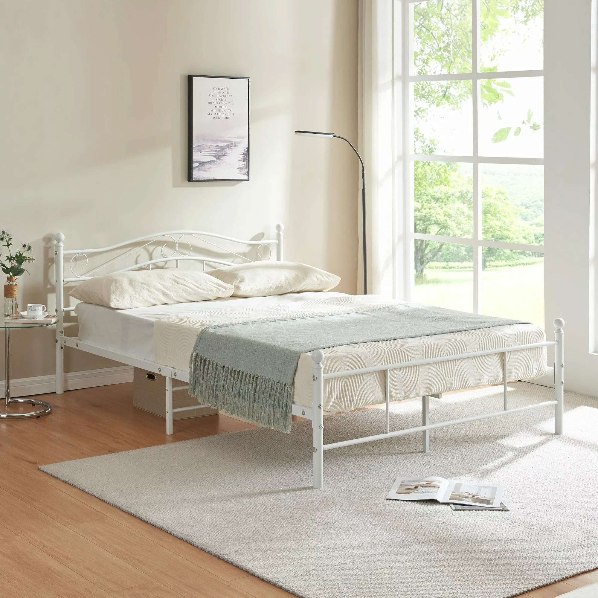en.casa Metallbett, »Florenz« 140x200cm Weiß + günstig online kaufen