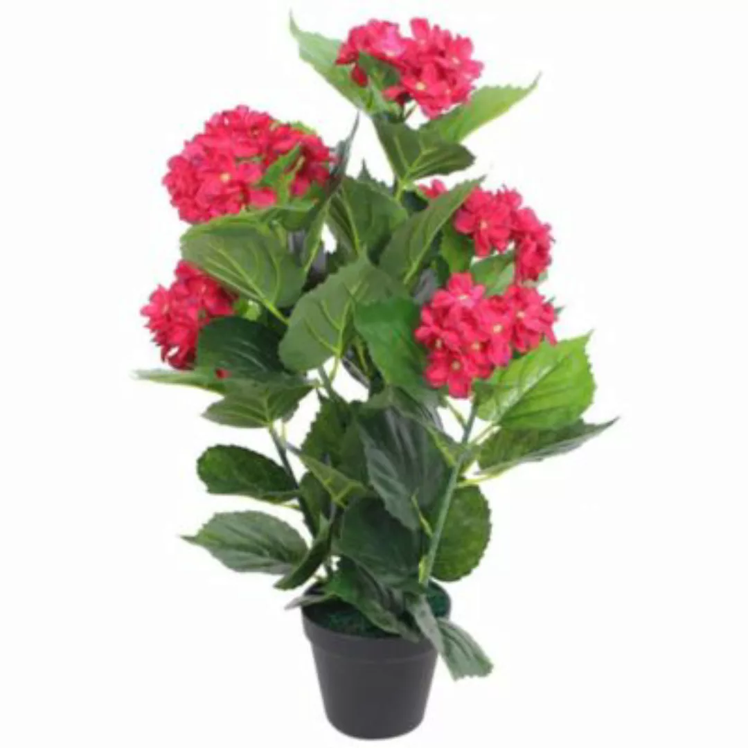 vidaXL Künstliche Hortensie mit Topf 60 cm Rot Dekorationspflanze rot günstig online kaufen