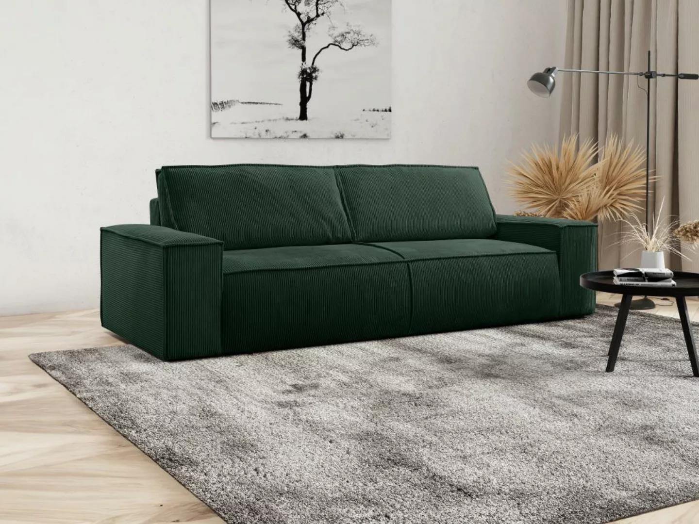 Schlafsofa 4-Sitzer - Cord - Tannengrün - AMELIA von PASCAL MORABITO günstig online kaufen