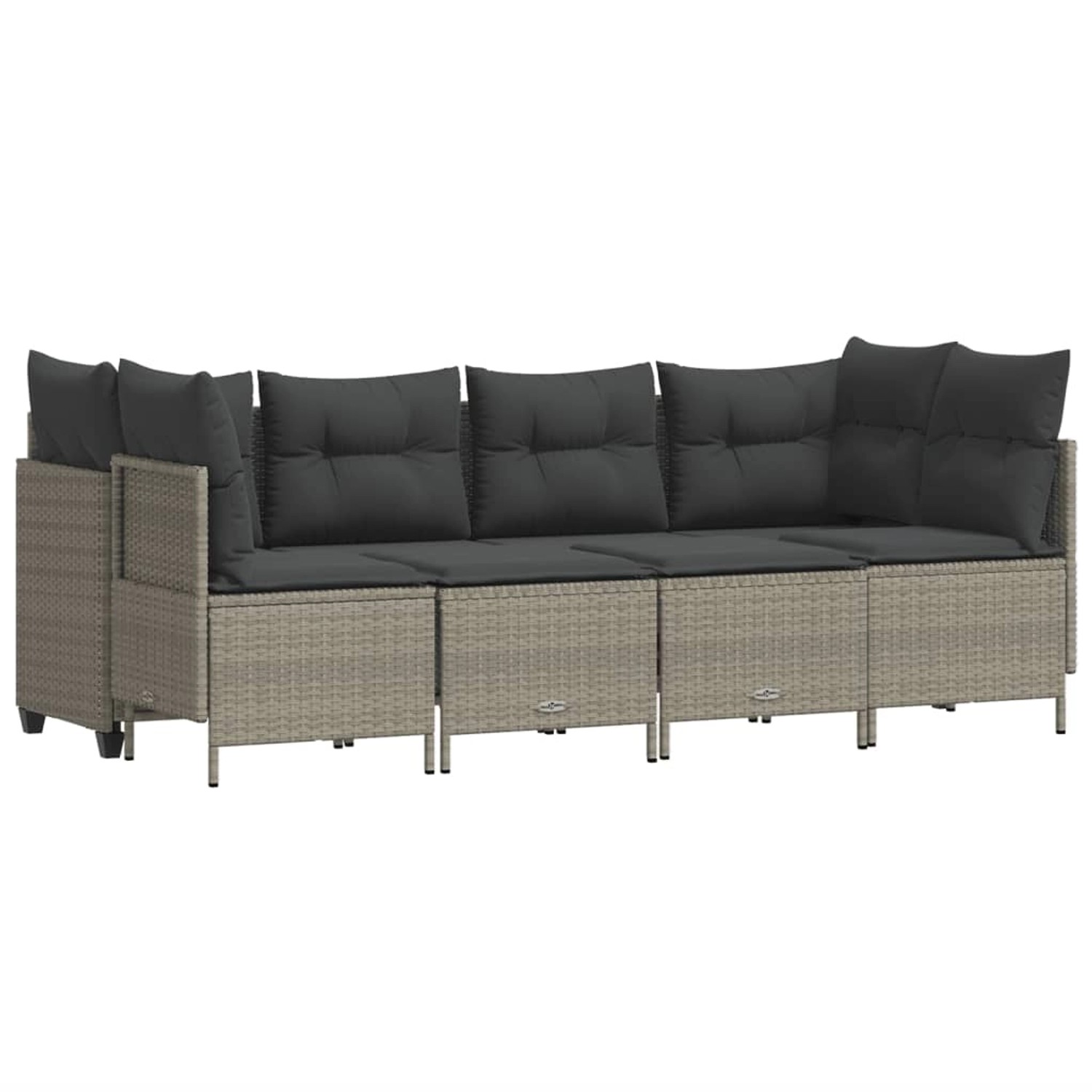 vidaXL 5-tlg Garten-Sofagarnitur mit Kissen Hellgrau Poly Rattan Modell 7 günstig online kaufen