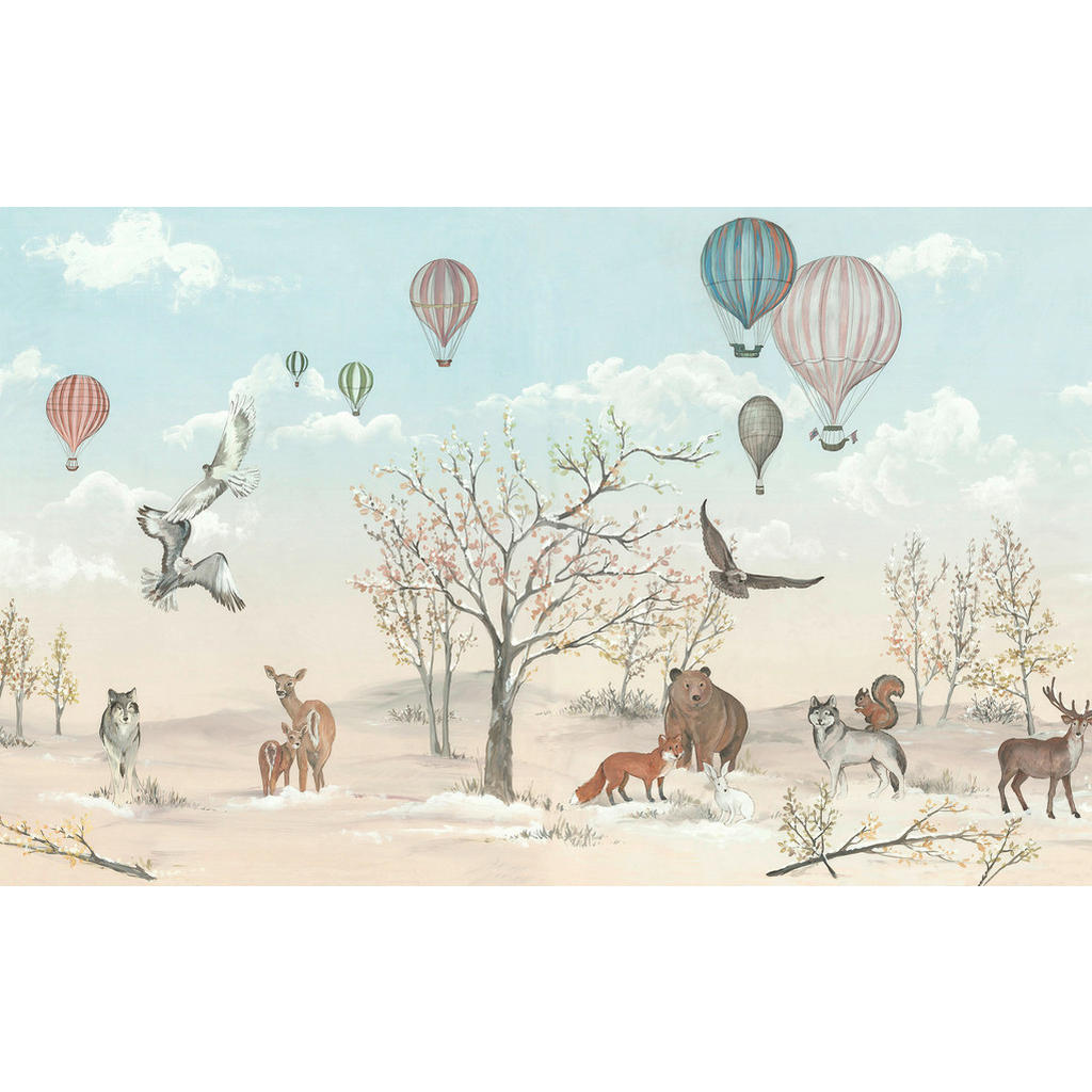 Komar Fototapete Heißluftballons Blau und Beige 4,50 x 2,80 m 612807 günstig online kaufen