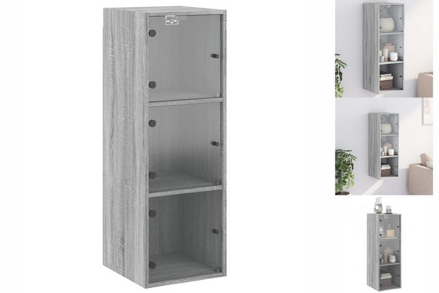 vidaXL Hängeschrank Hängeschrank Wandschrank mit Glastüren Grau Sonoma 35x3 günstig online kaufen