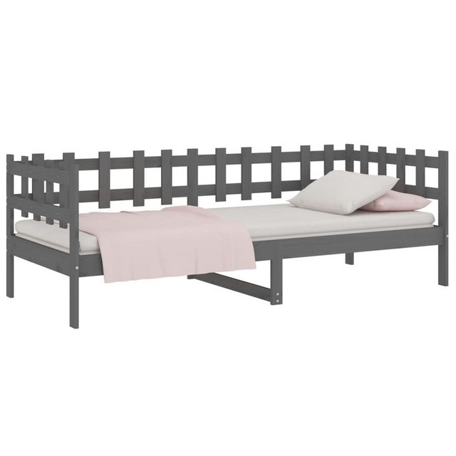 furnicato Bett Tagesbett Grau 90x200 cm Massivholz Kiefer (1-tlg) günstig online kaufen