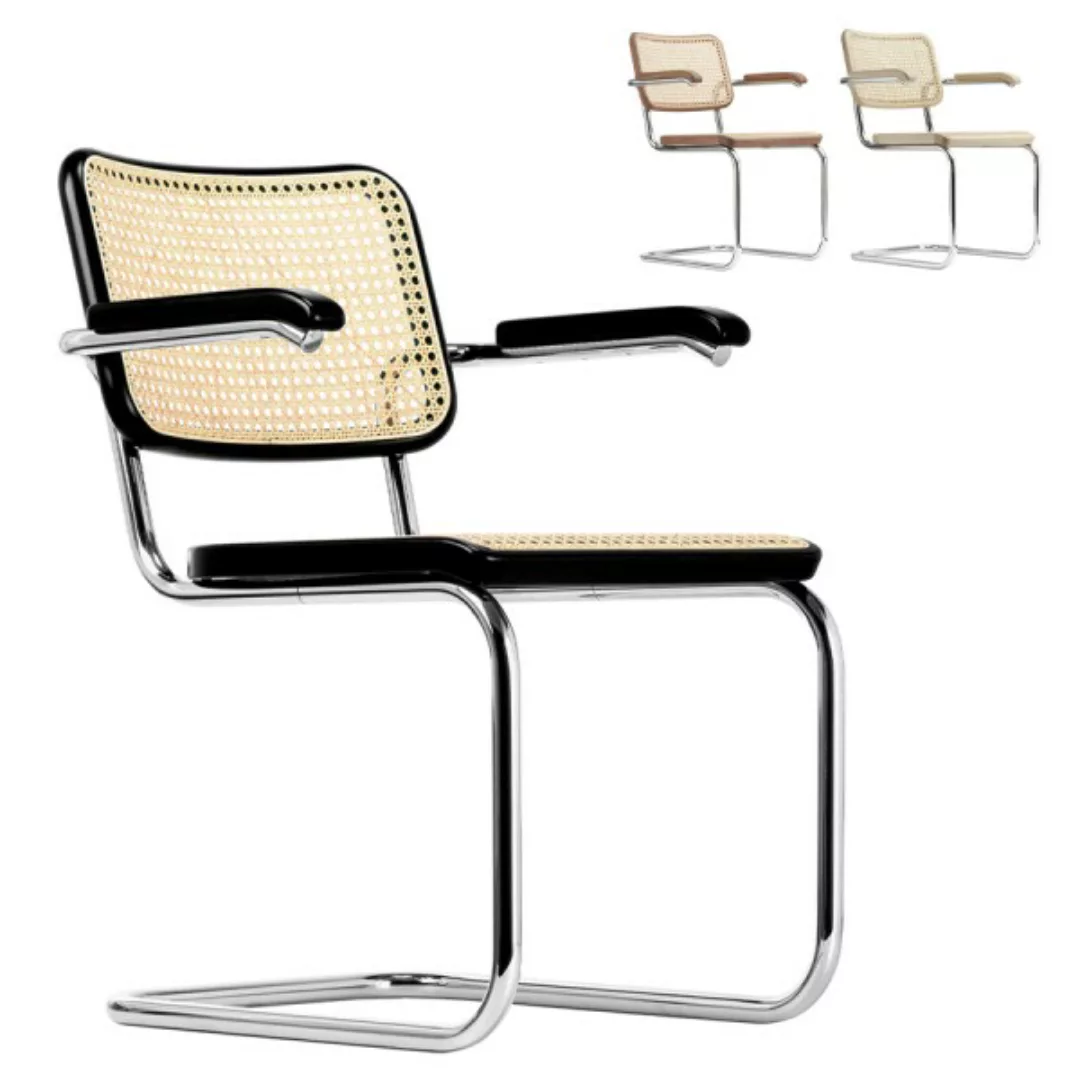 THONET S 64 V | Konfigurator | Stahlrohr-Freischwinger mit Armlehnen | Gest günstig online kaufen