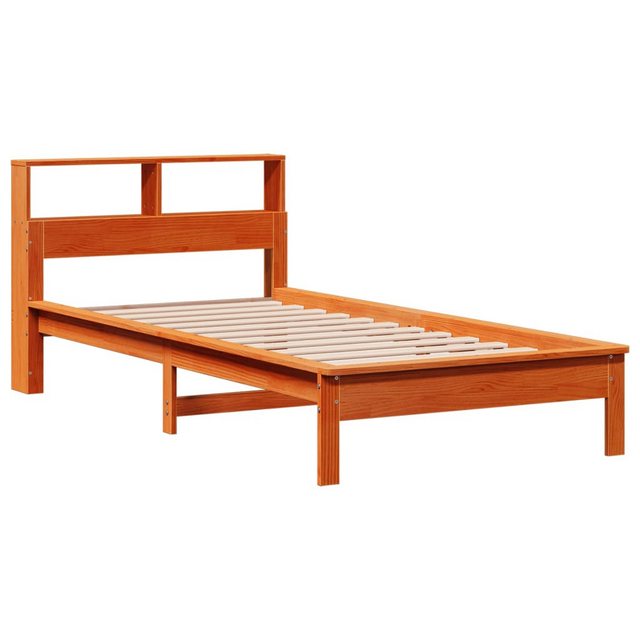 vidaXL Bett Massivholzbett mit Regal ohne Matratze Wachsbraun 75x190 cm günstig online kaufen