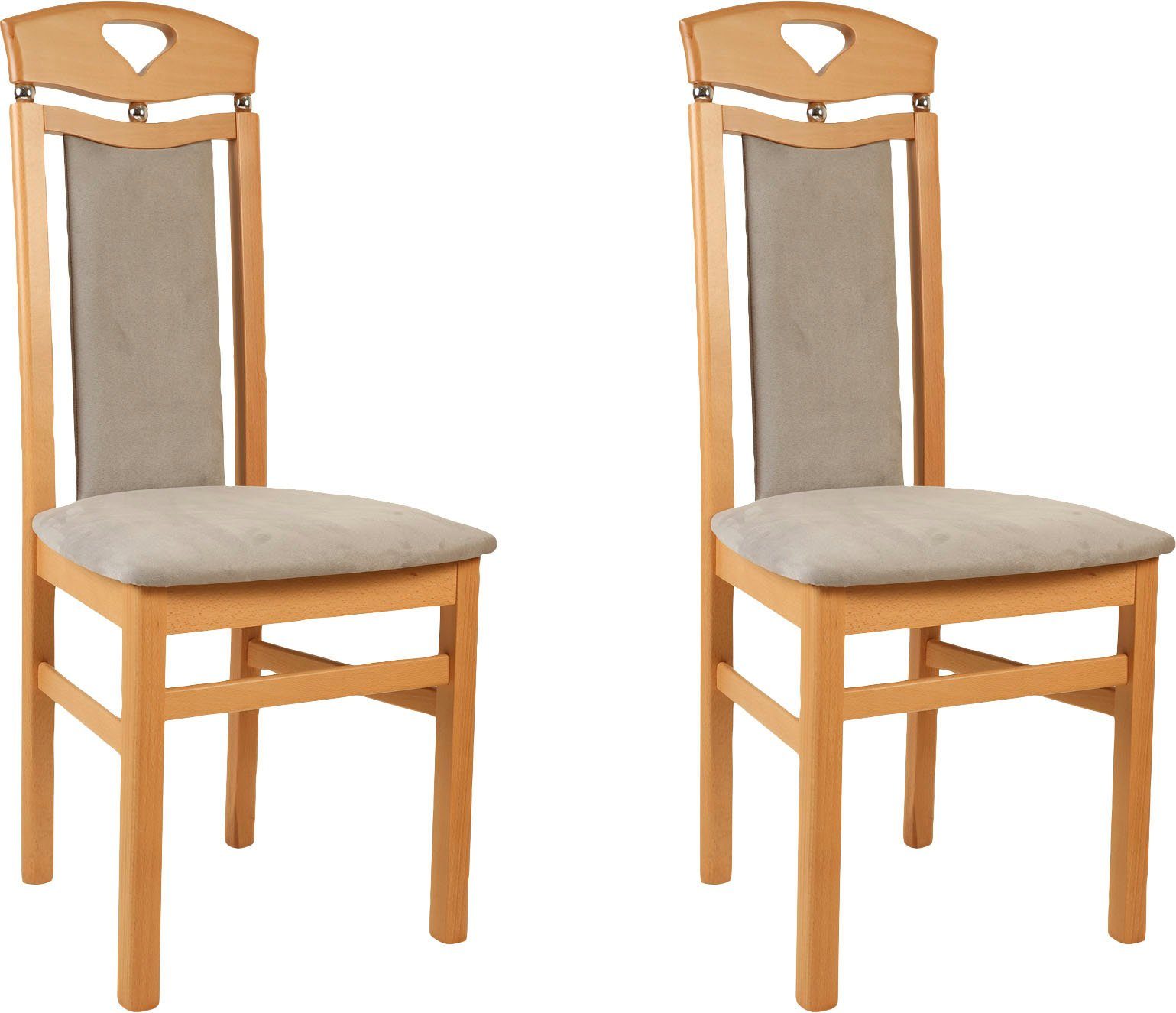 Home affaire Esszimmerstuhl "Berta Küchenstuhl", (Set), 2 St., Microfaser, günstig online kaufen