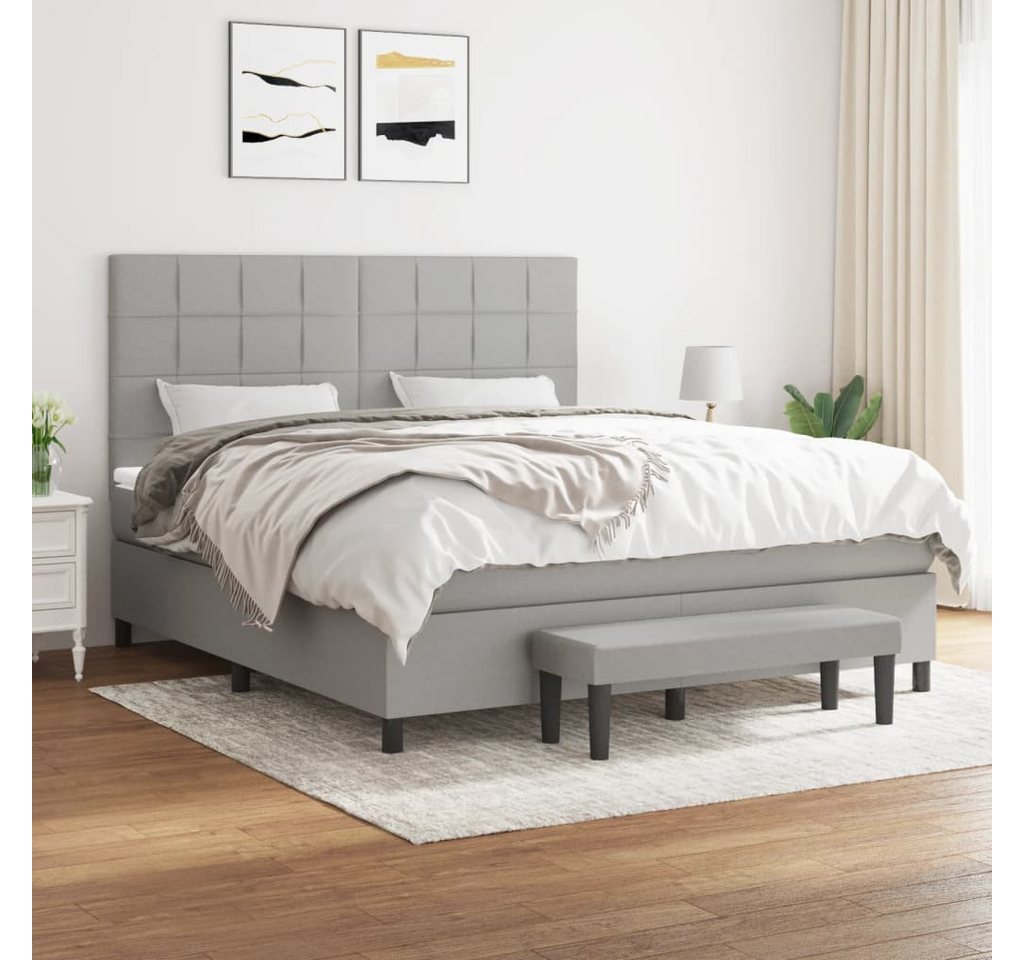 vidaXL Boxspringbett Boxspringbett mit Matratze und Fusshocker Stoff (180 x günstig online kaufen