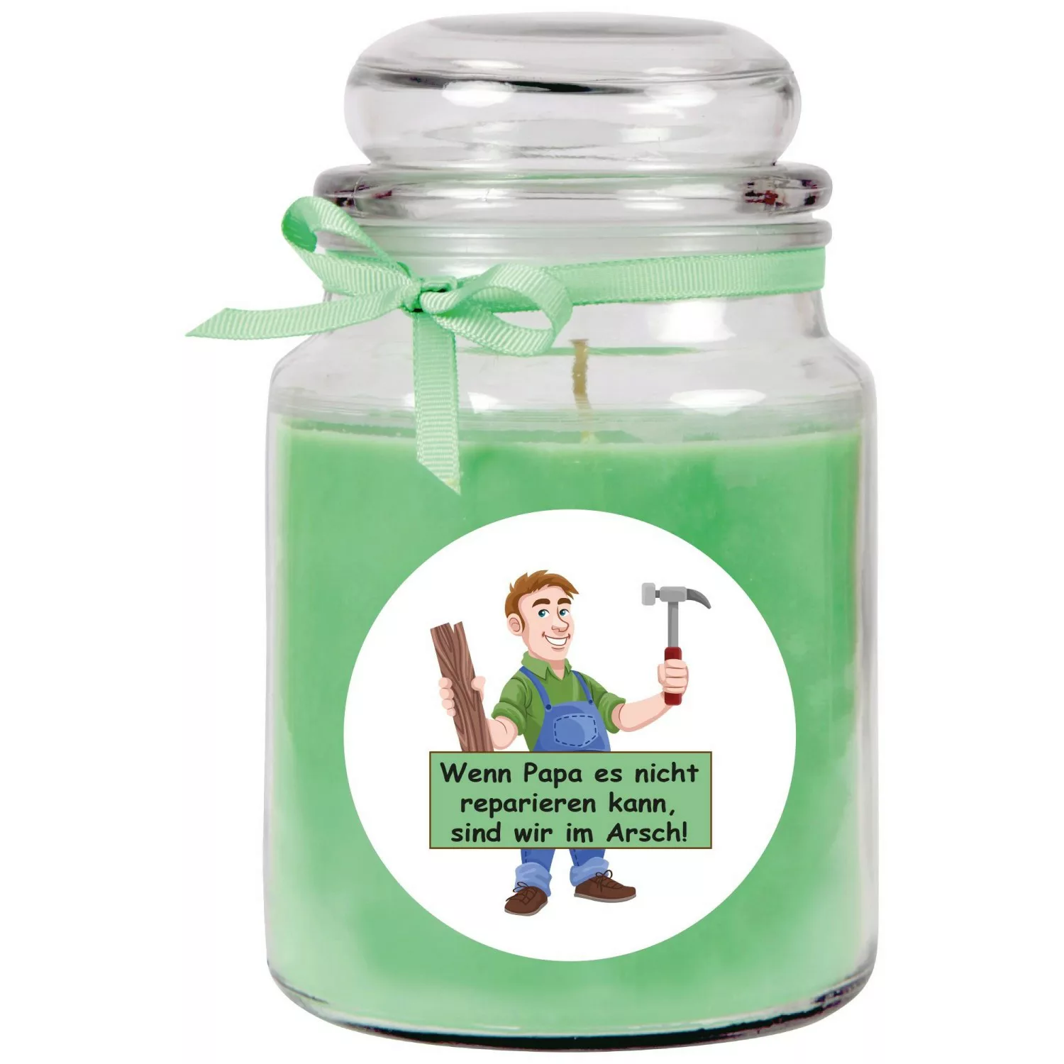 HS Candle Duftkerze & Glas Vatertag Grün Kokos günstig online kaufen