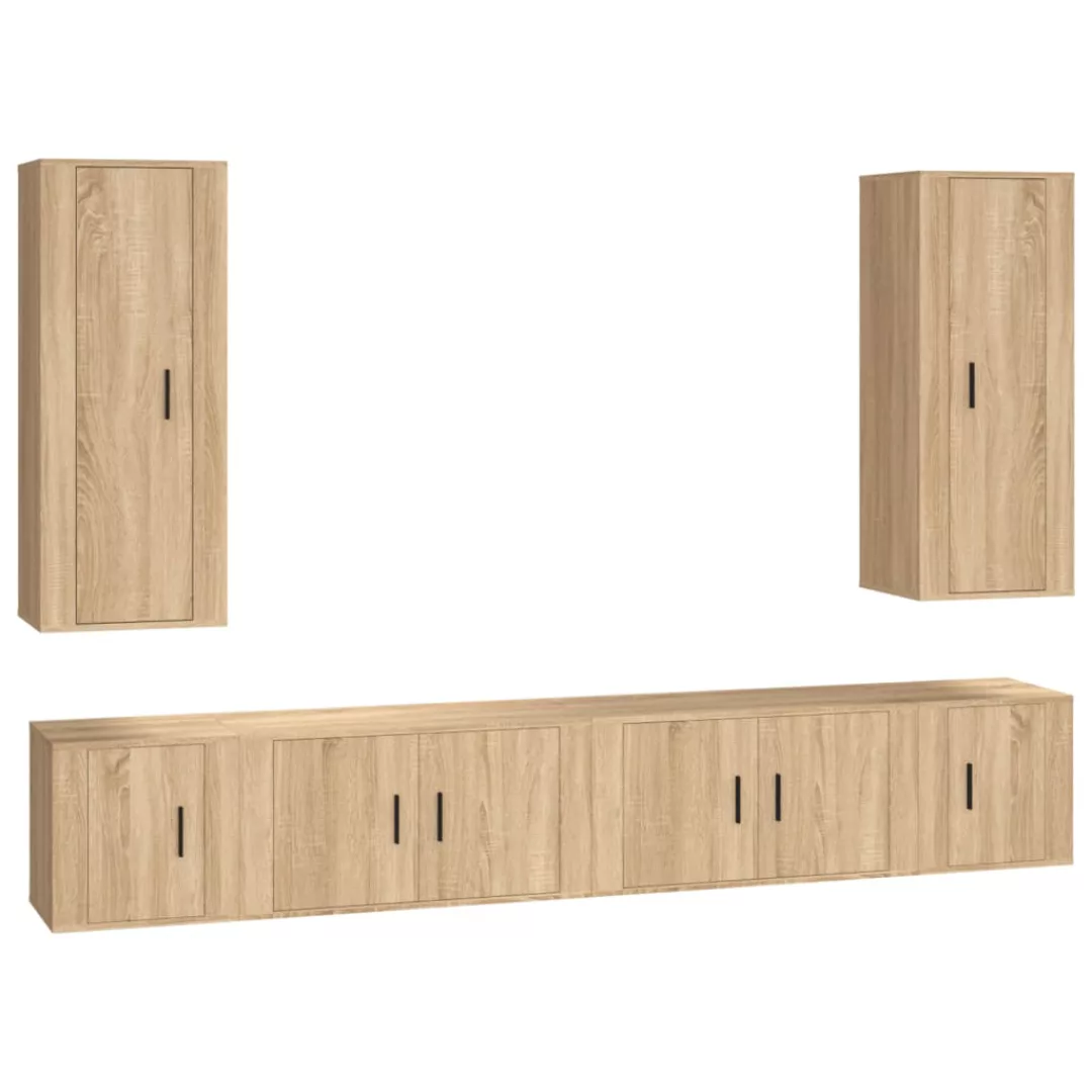 Vidaxl 6-tlg. Tv-schrank-set Sonoma-eiche Holzwerkstoff günstig online kaufen