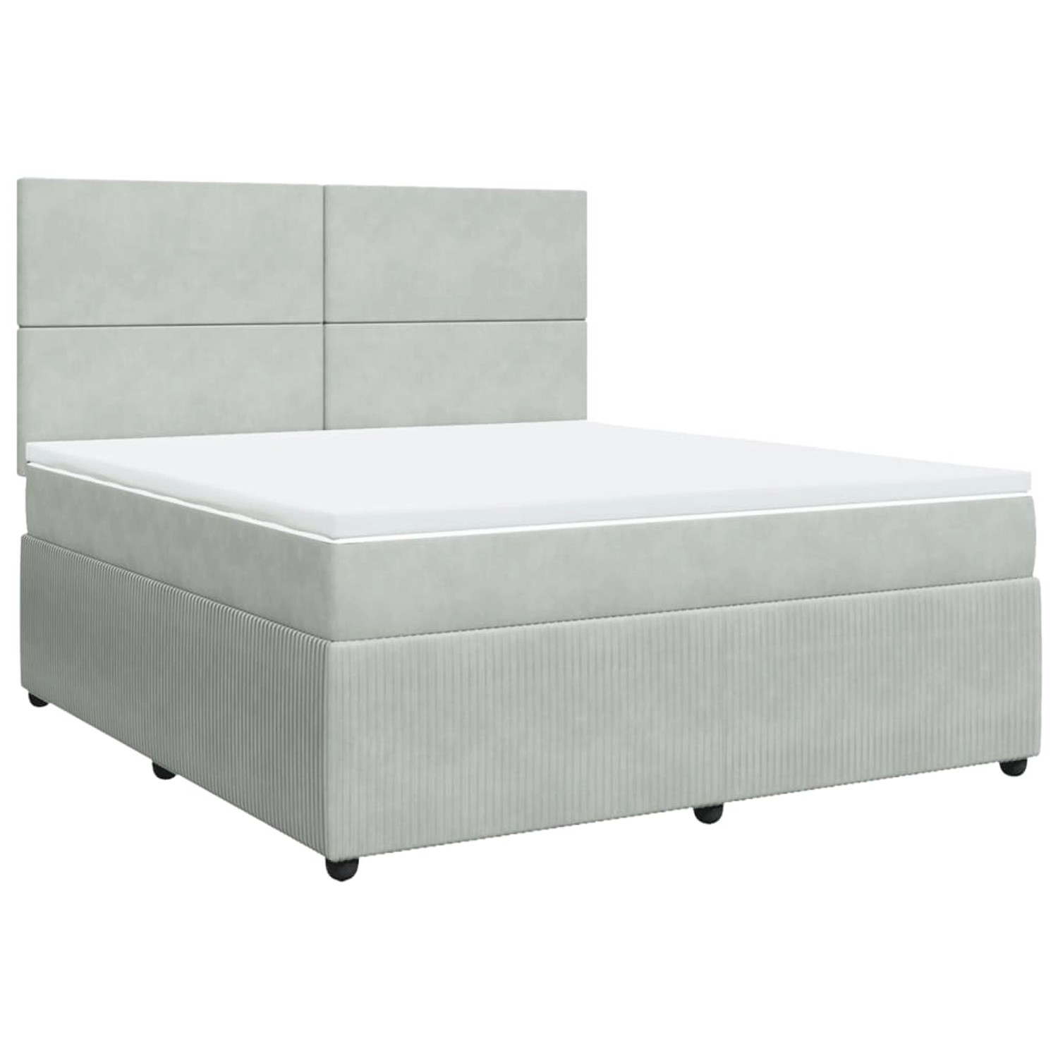 vidaXL Boxspringbett, Boxspringbett mit Matratze Hellgrau 180x200 cm Samt günstig online kaufen